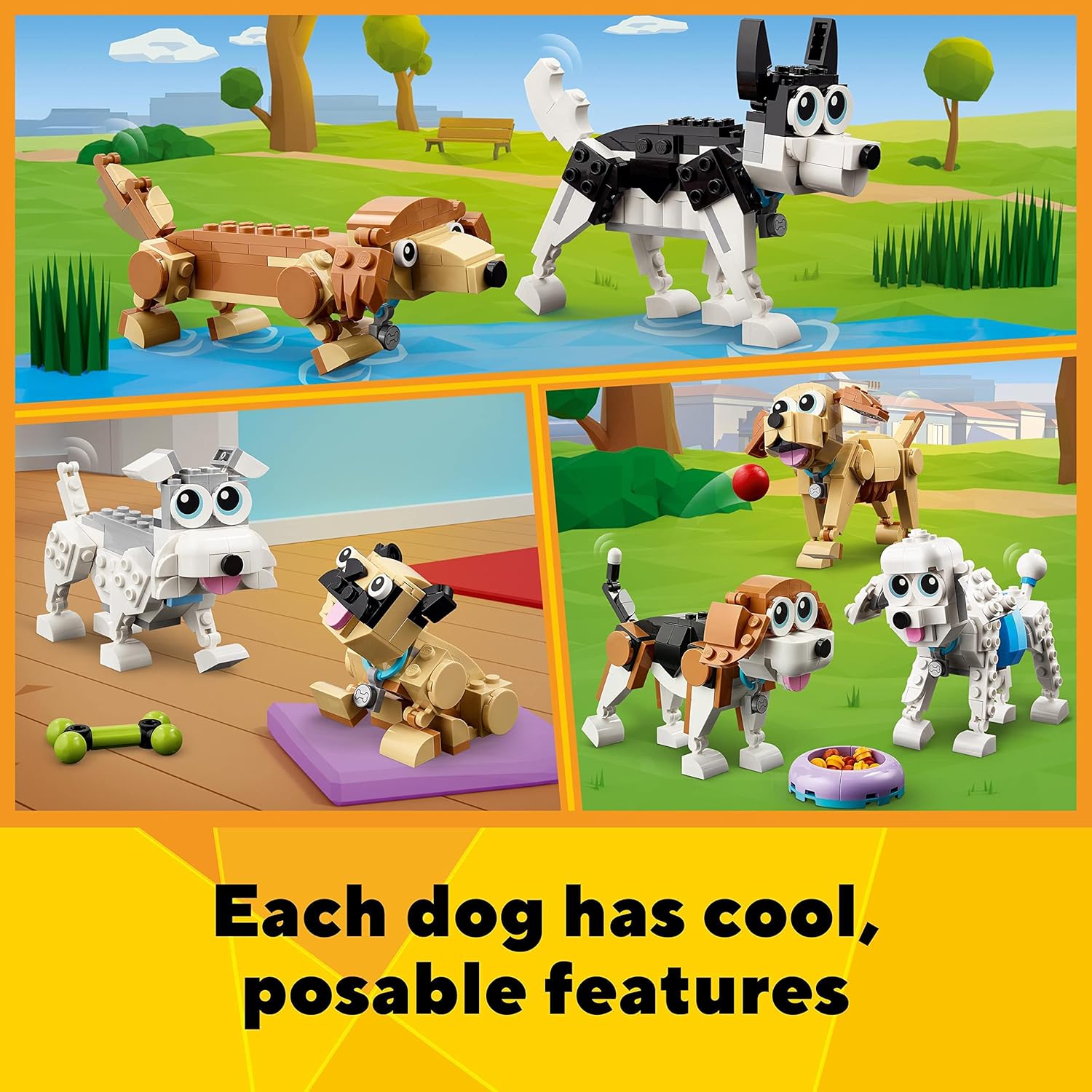 LEGO Creator 3 in 1 Adorable Dogs Building Set - 7 Breed Figures for Kids 7+ 3