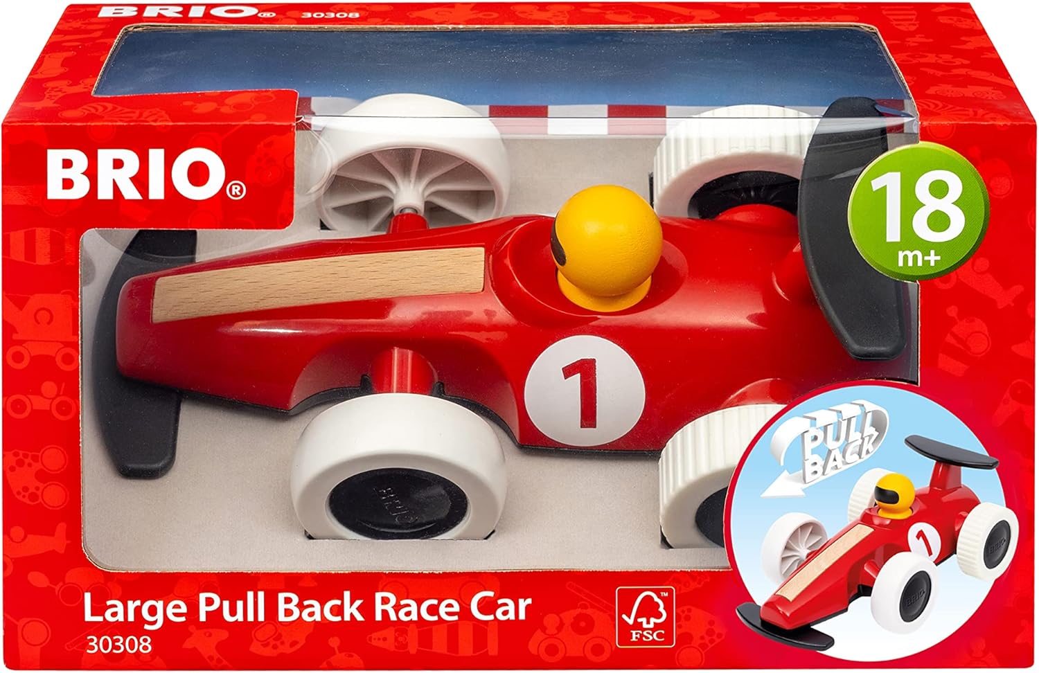 BRIO Large Pull Back F1 Race Car - Educational Toddler Vehicle for Ages 18 Months+ 7