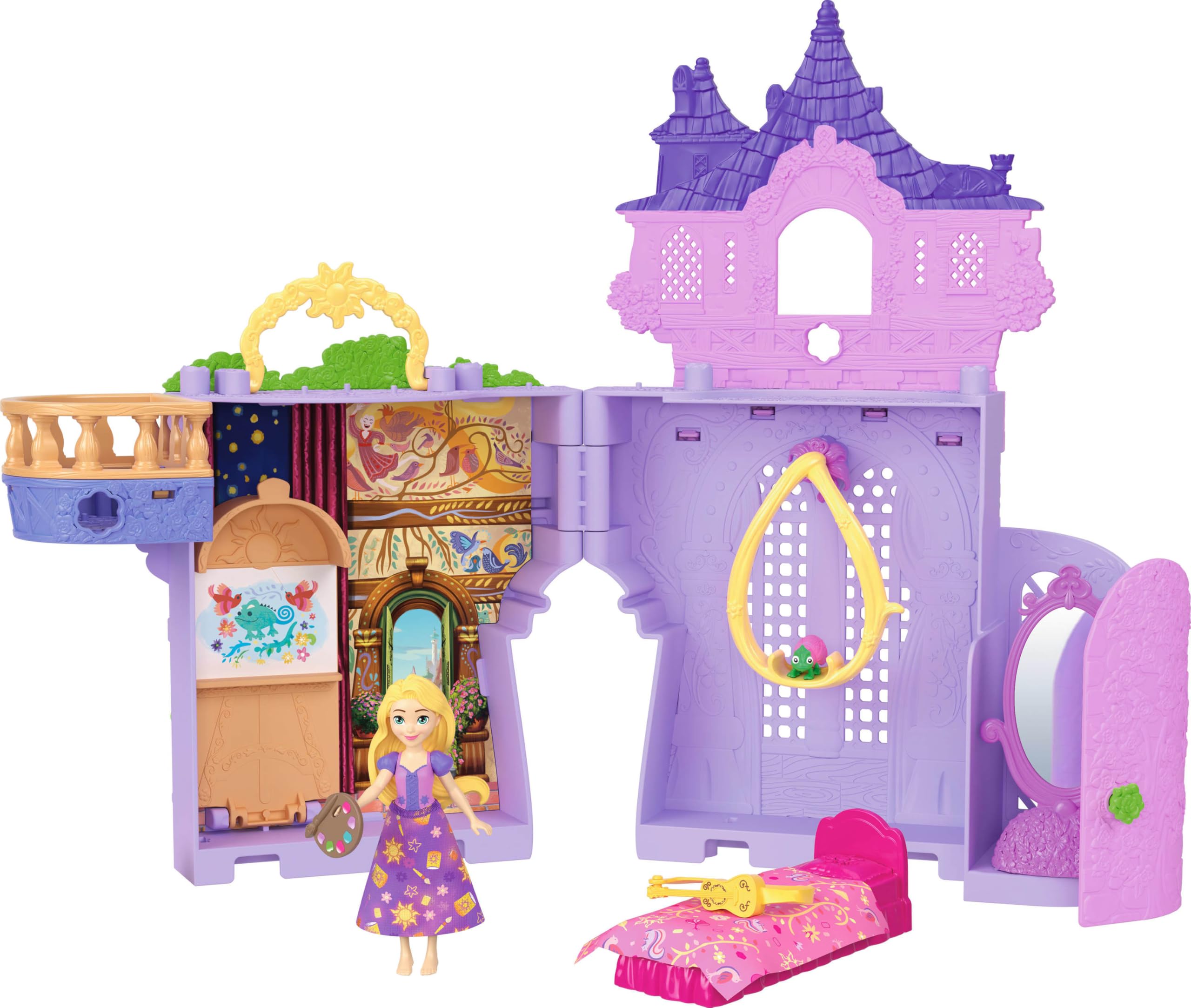 Mattel Disney Princess Rapunzel Storytime Stackers Doll House Playset - Tower with Doll, Pascal Figure & 7 Accessories