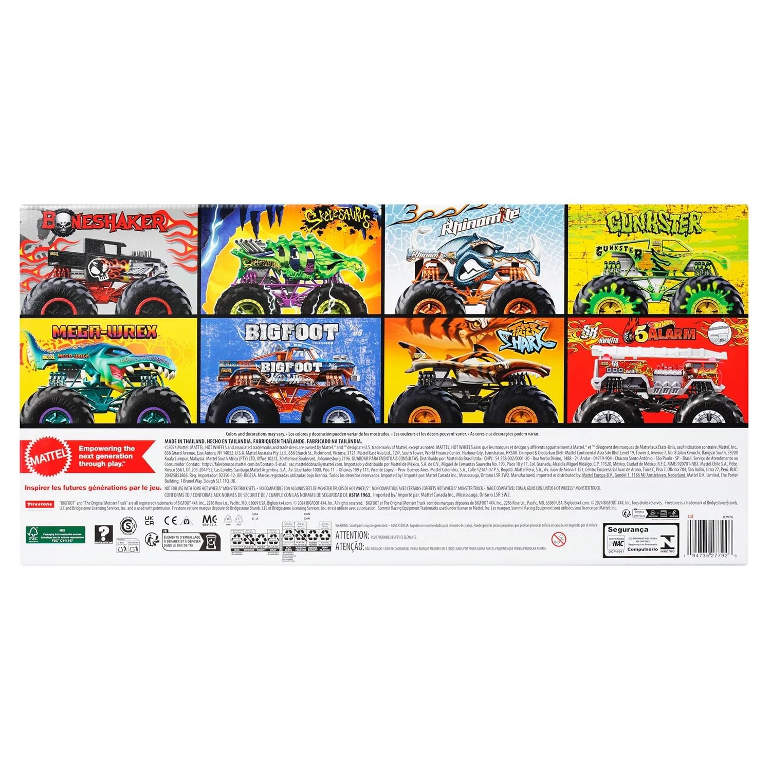 Hot Wheels Monster Trucks 8-Pack - 1:64 Scale Die-Cast Toy Trucks for Kids 3+ 6