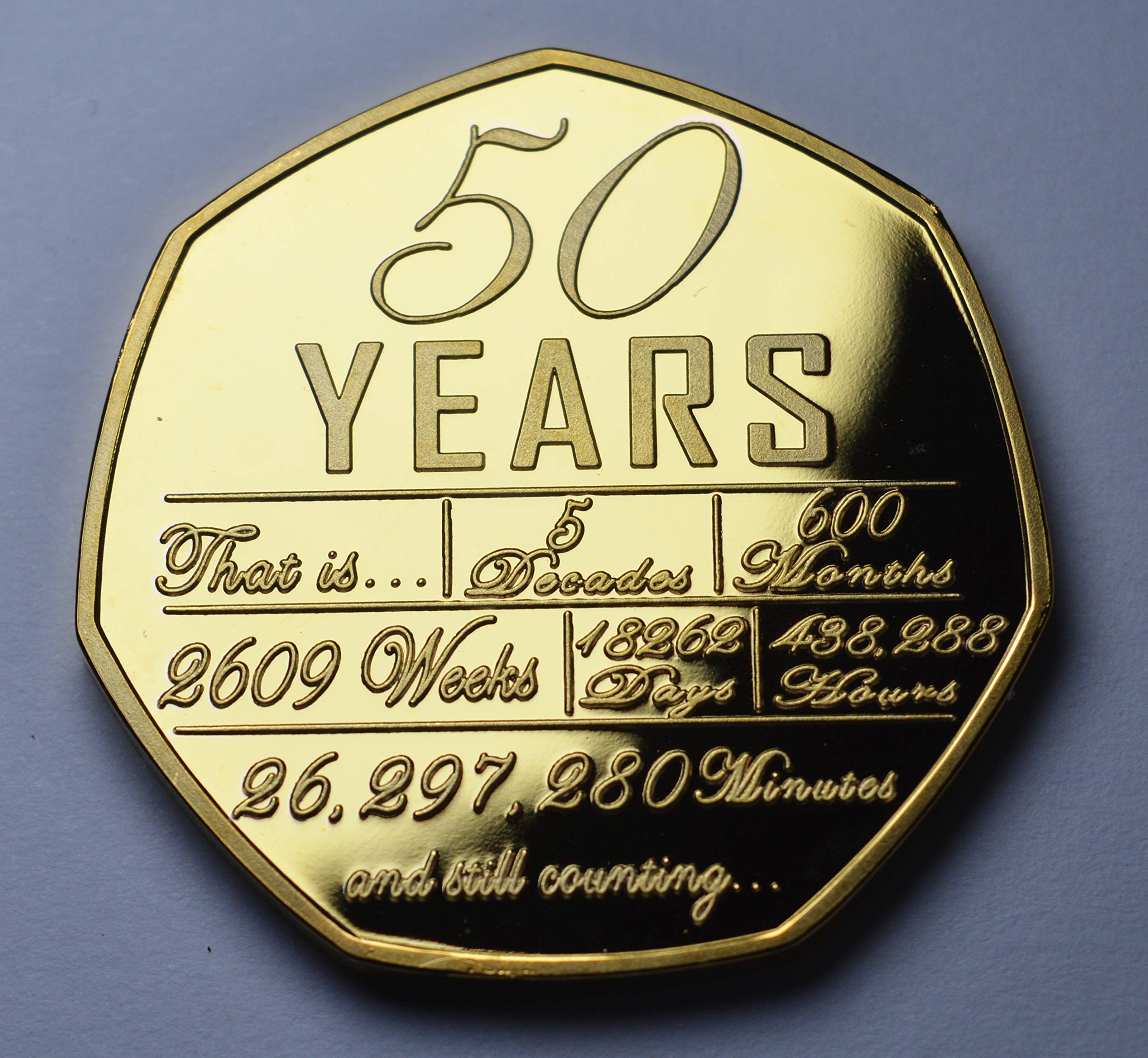 The Commemorative Coin Company 50th Wedding Anniversary Golden Commemorative Coin - 24ct Gold Proof Finish 4