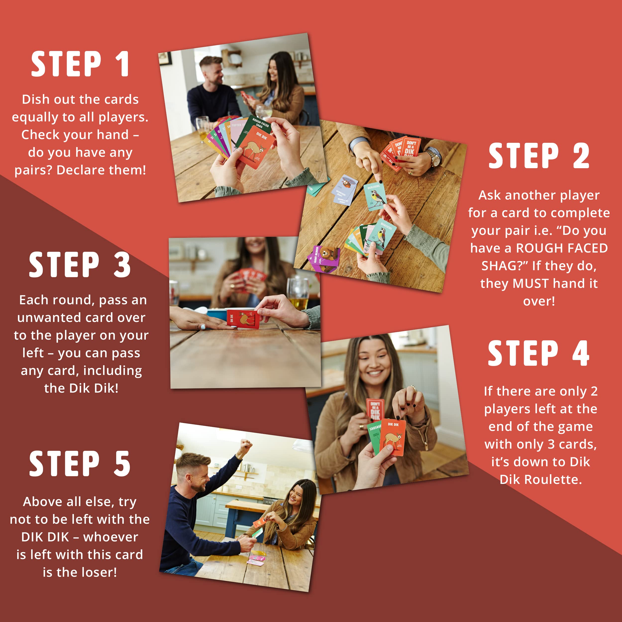 Ginger Fox Don't Be A Dik Dik Card Game - Hilarious Adult Nature Party Game for 3-6 Players 5