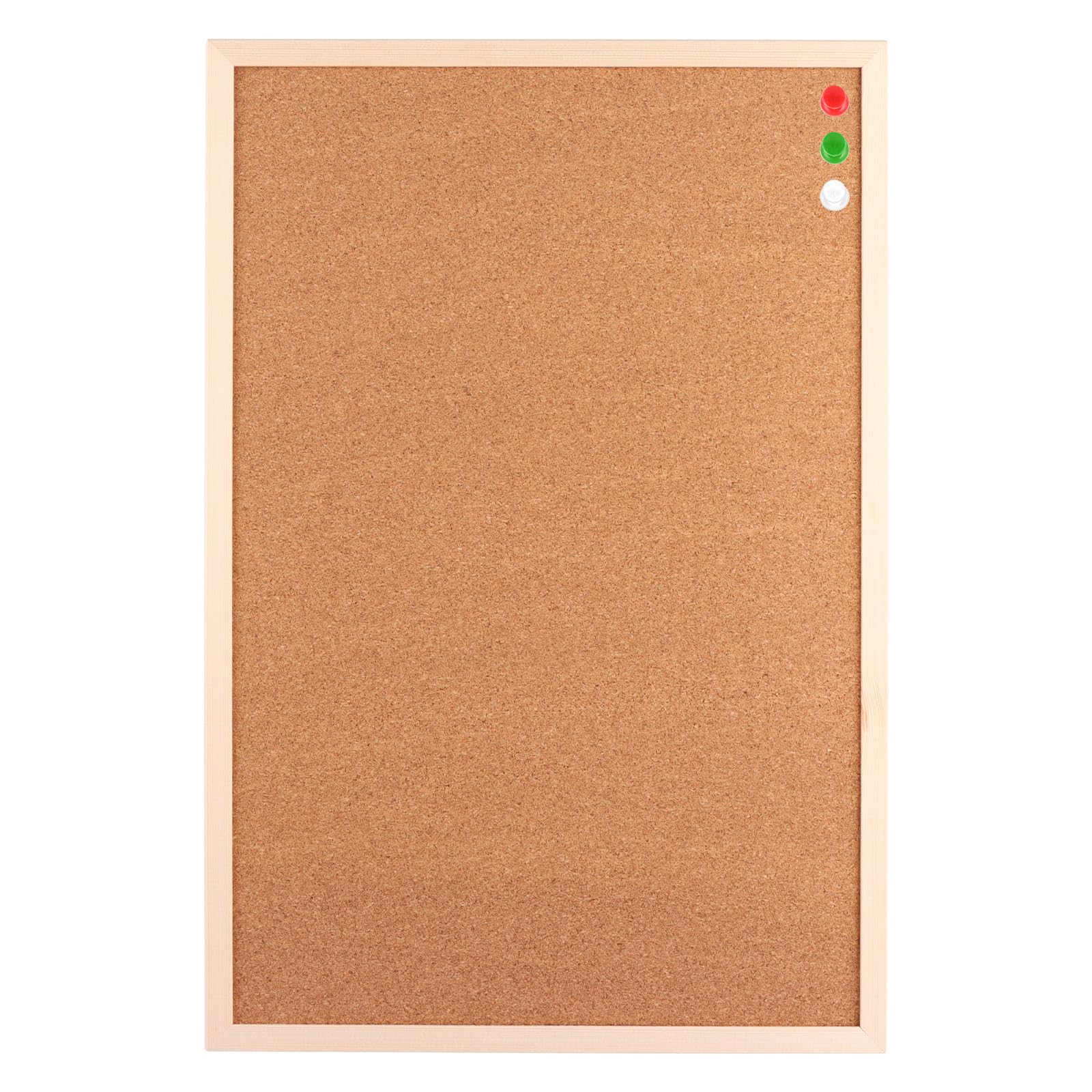 ASelected Cork Bulletin Board - 60 x 40 cm Natural Wood Frame | Wall Mountable | Includes Pins 1