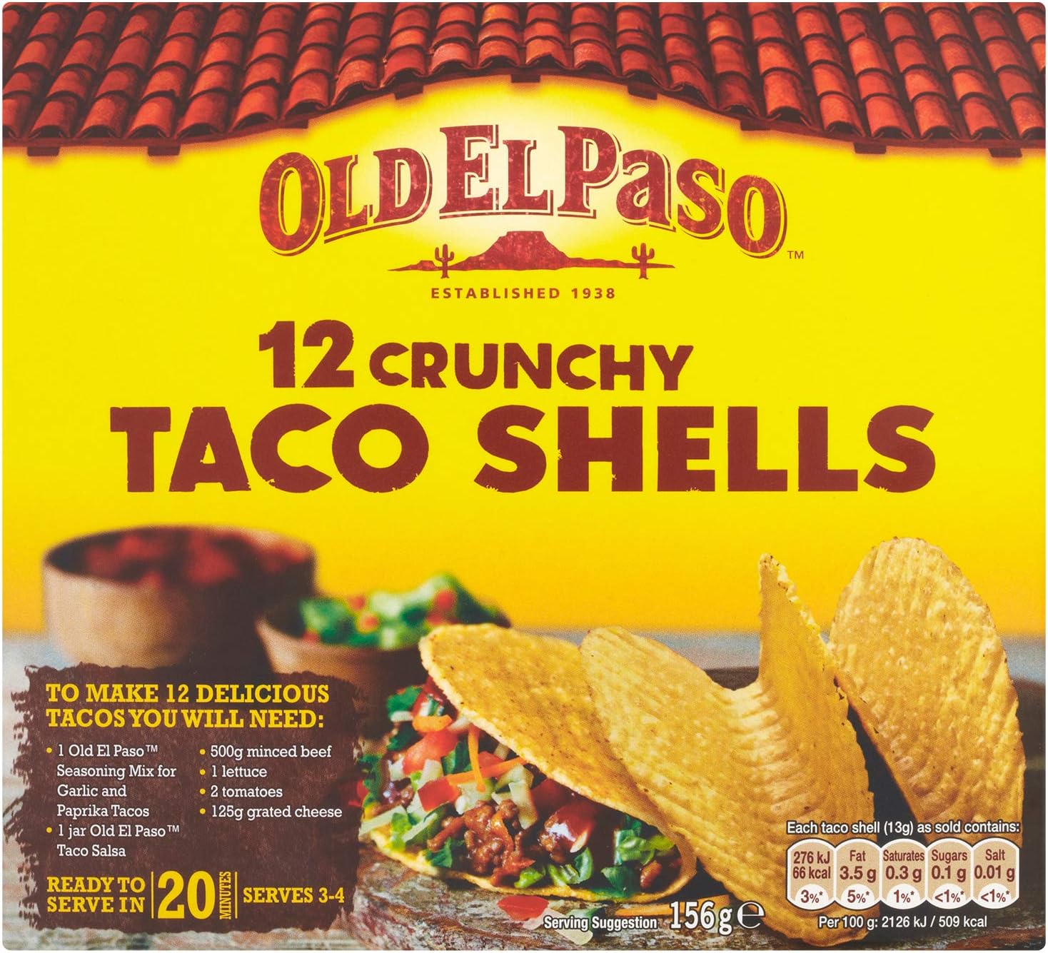 Old El Paso Original Hard and Crunchy Taco Shells 156 g (Pack of 8) 5