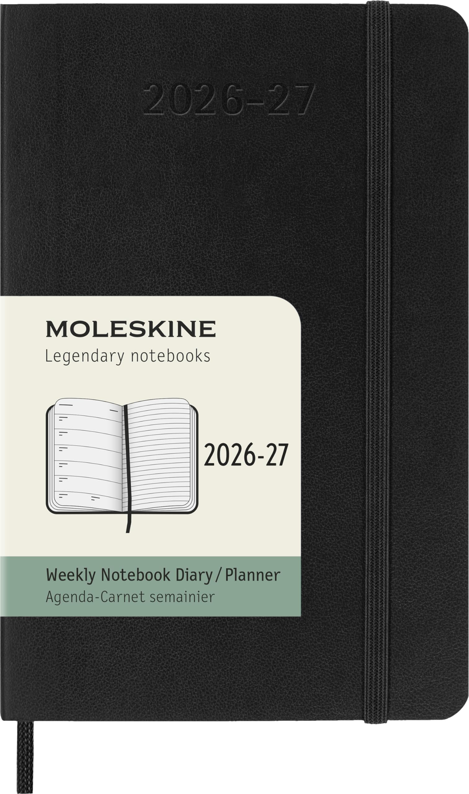 Moleskine Weekly Planner 2026-2027 18-Month Organizer | Pocket Size 9x14cm | Black | Flexibound 1
