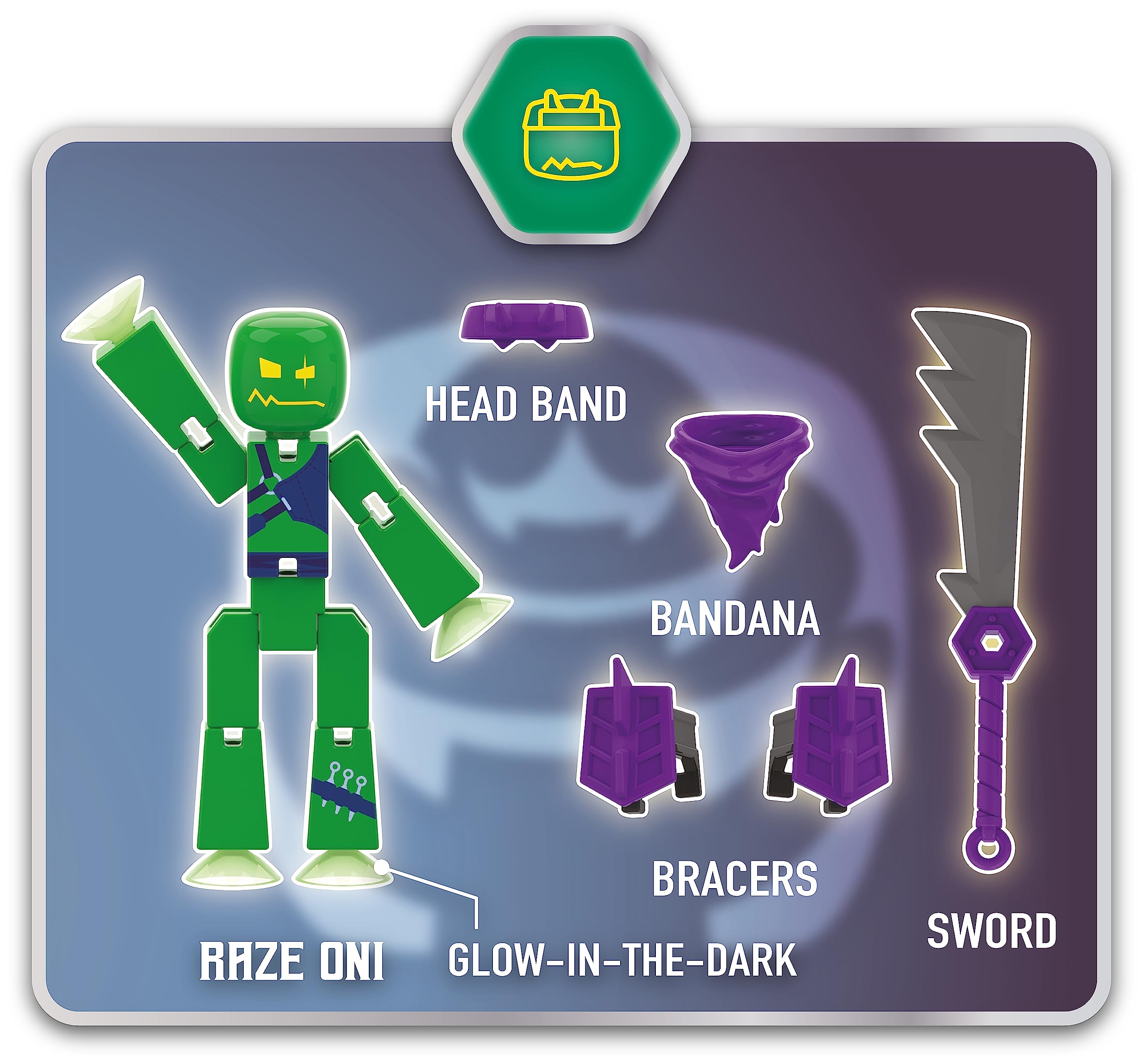 Zing StikBot Legendz 2pk Dominus & Raze Oni - Augmented Reality Action Figures for Kids 4+ 6