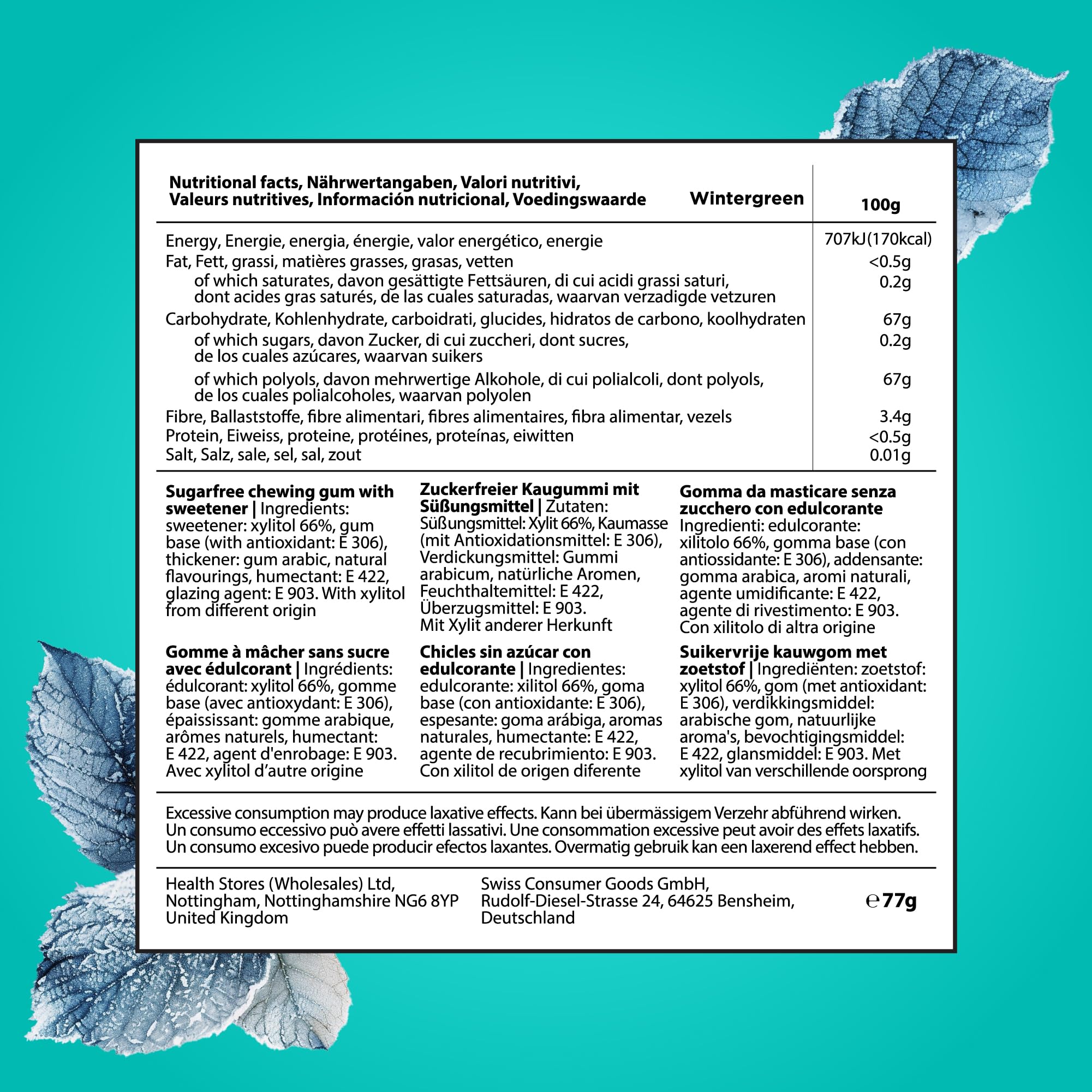 PUR - Natural Wintergreen Sugar-Free Chewing Gum (55 Pieces, Pack of 3) 5