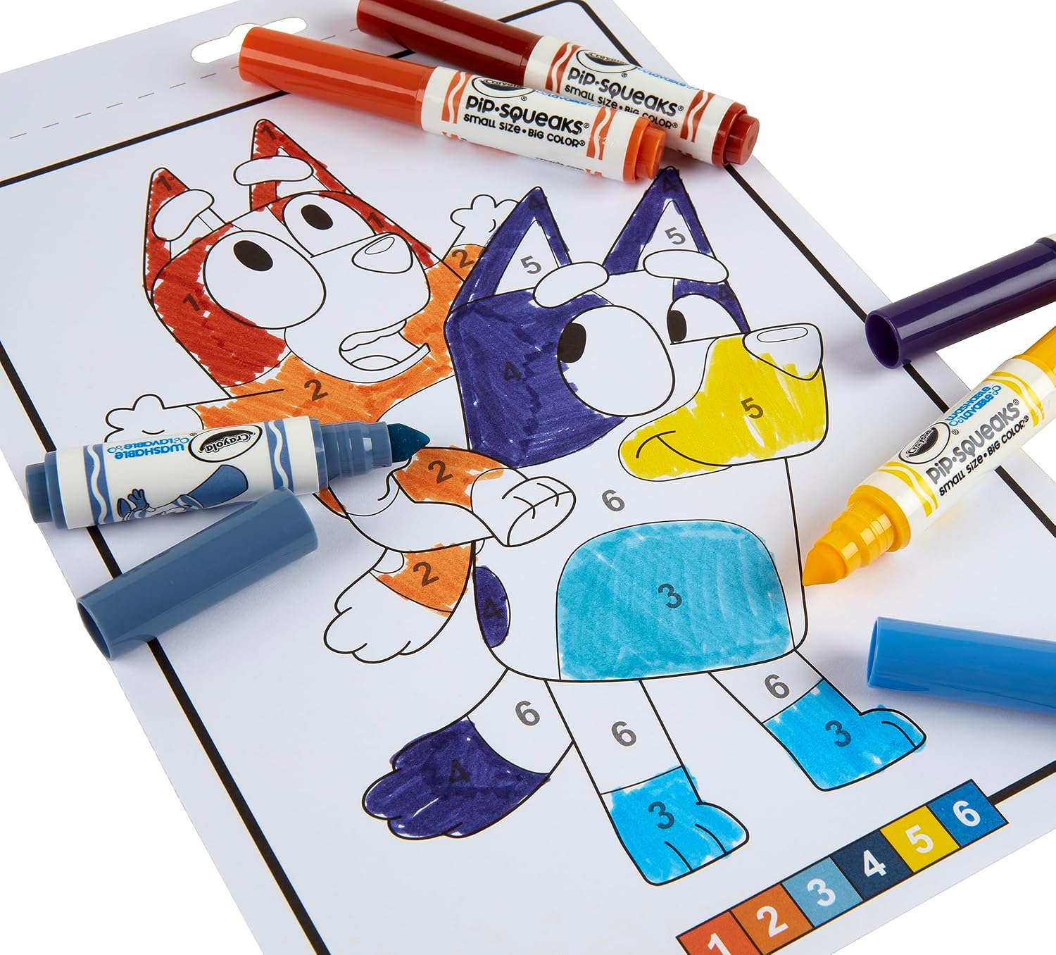CRAYOLA Colour by Numbers - Bluey (Ages 3+ with 16 Pages & 6 Mini Markers) 3