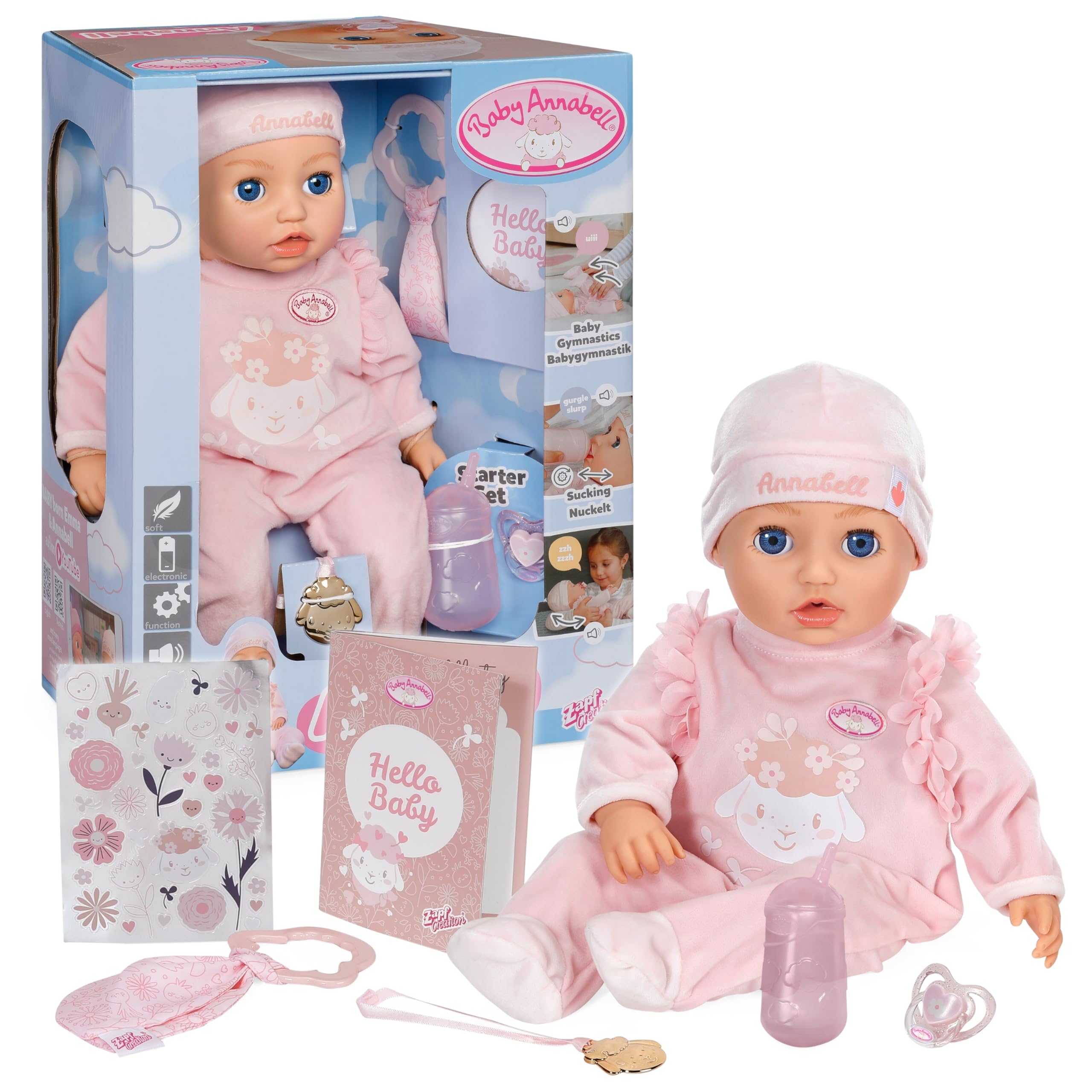 Baby Annabell Active Annabell 43cm - Interactive Soft-Bodied Baby Doll with Realistic Sounds & Movements 7