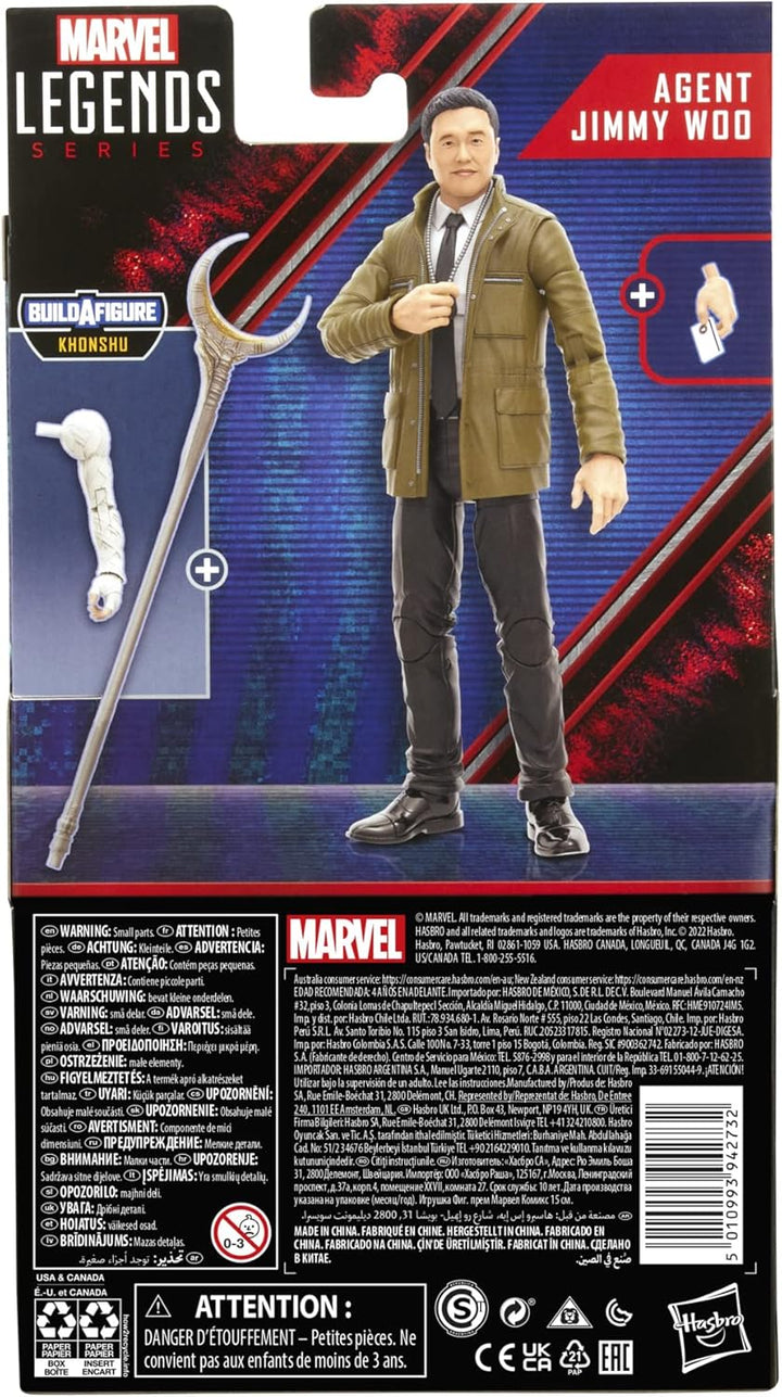 Marvel Legends Agent Jimmy Woo Action Figure - 6-Inch Collectible with Build-A-Figure Part, Ages 4+