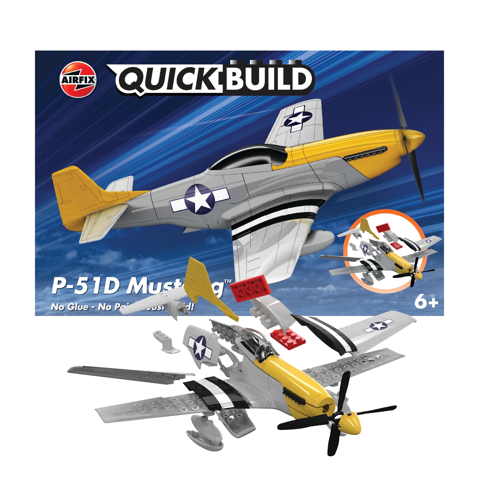 Airfix QUICKBUILD P-51D Mustang Model Kit - Snap Together Plastic Aircraft Model for Kids 8+