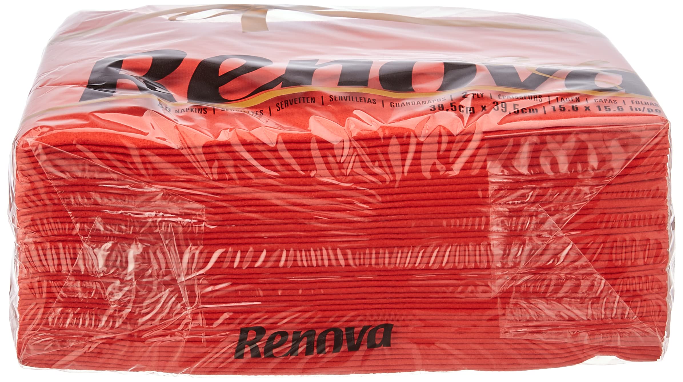 Renova Gold Red Paper Napkins - Double Layer, Textured, 39 x 39 cm, 40 Count 4