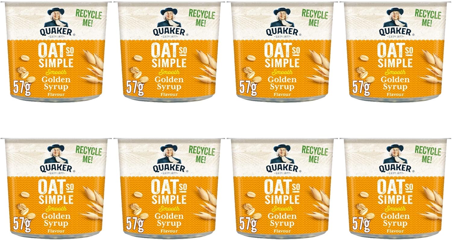 Quaker Oat So Simple Golden Syrup Porridge Pots, 57g (Pack of 8) 4