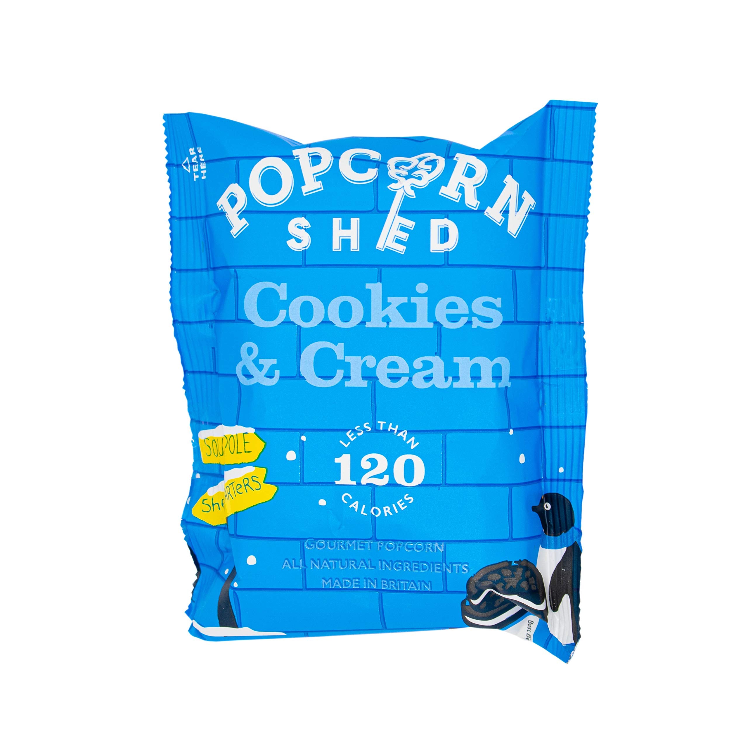Popcorn Shed Cookies & Cream Popcorn Snack Pack - Handcrafted Natural Vegetarian Snack, 24g
