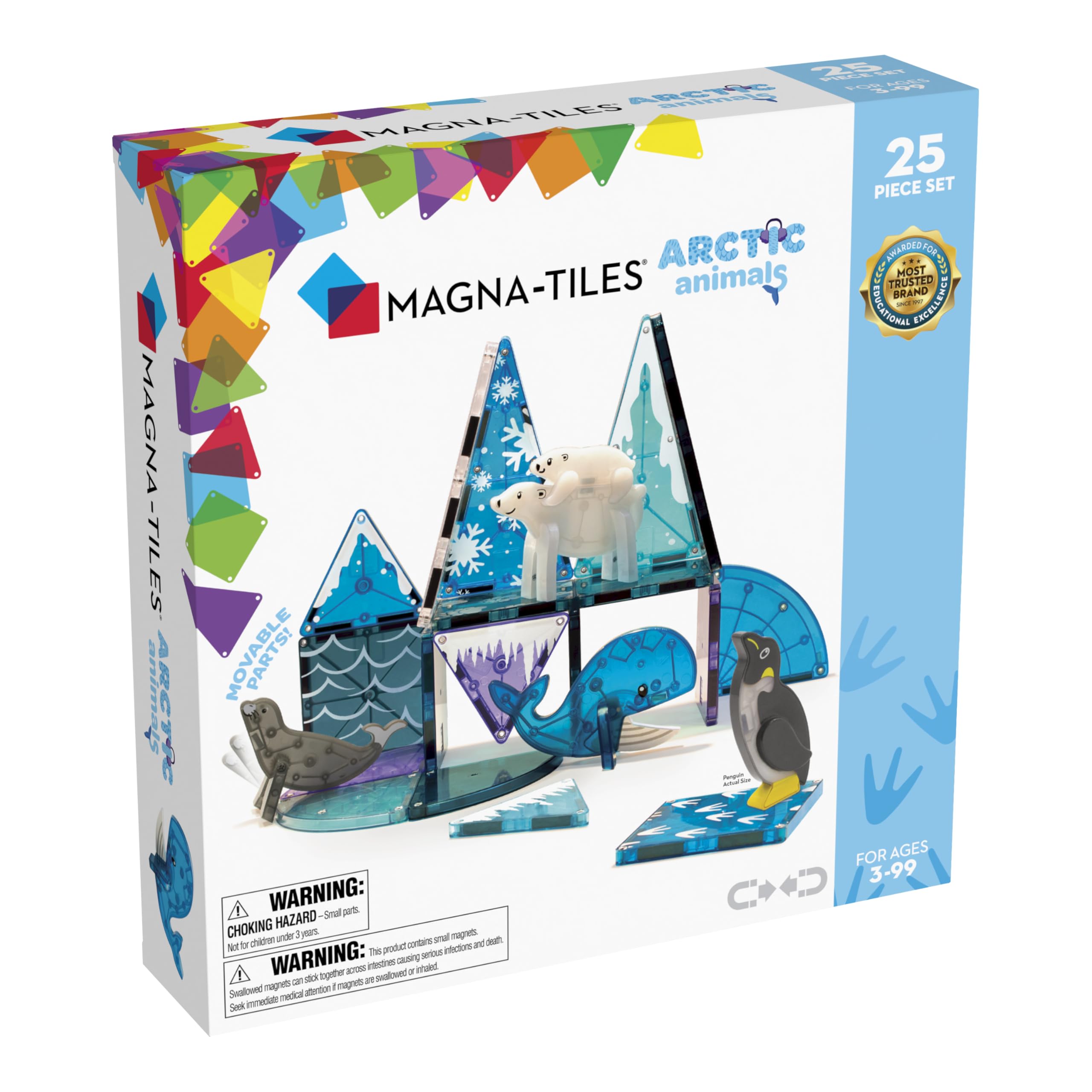 Magna-Tiles Arctic Animals 25-Piece Set - Magnetic Building Tiles with Arctic Animal Figures