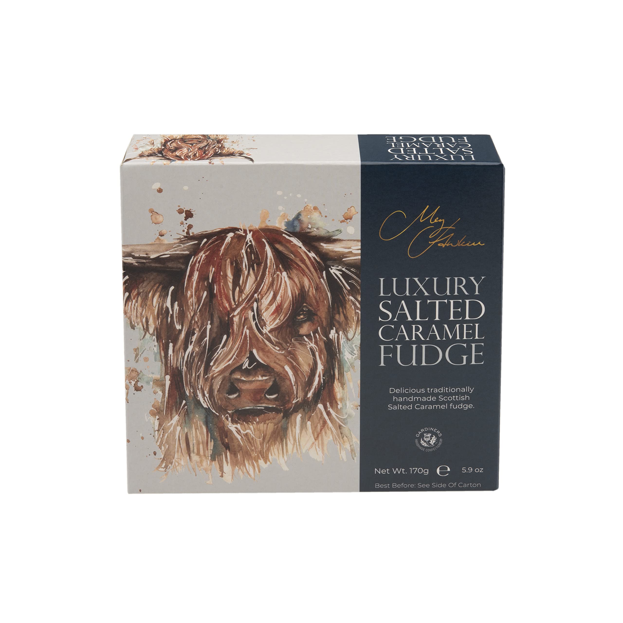 Gardiners of Scotland Salted Caramel Fudge - Luxury Handmade Soft Fudge | 170g Carton