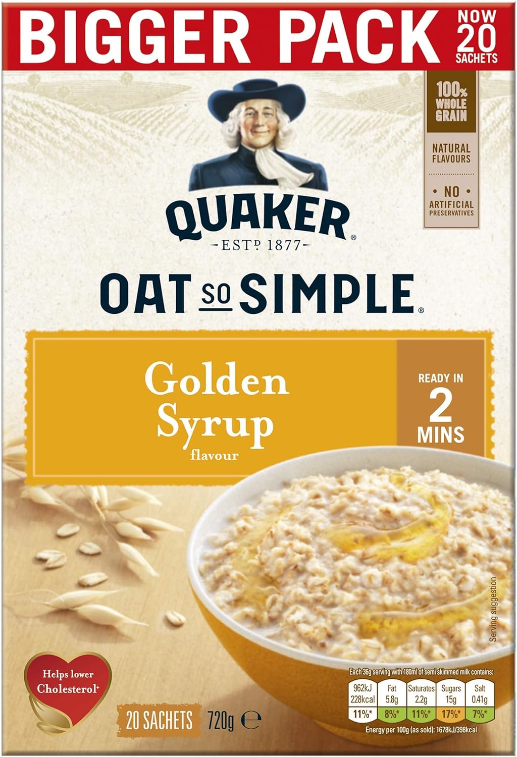Quaker Oat So Simple Family Pack Golden Syrup 20 x 36g 5