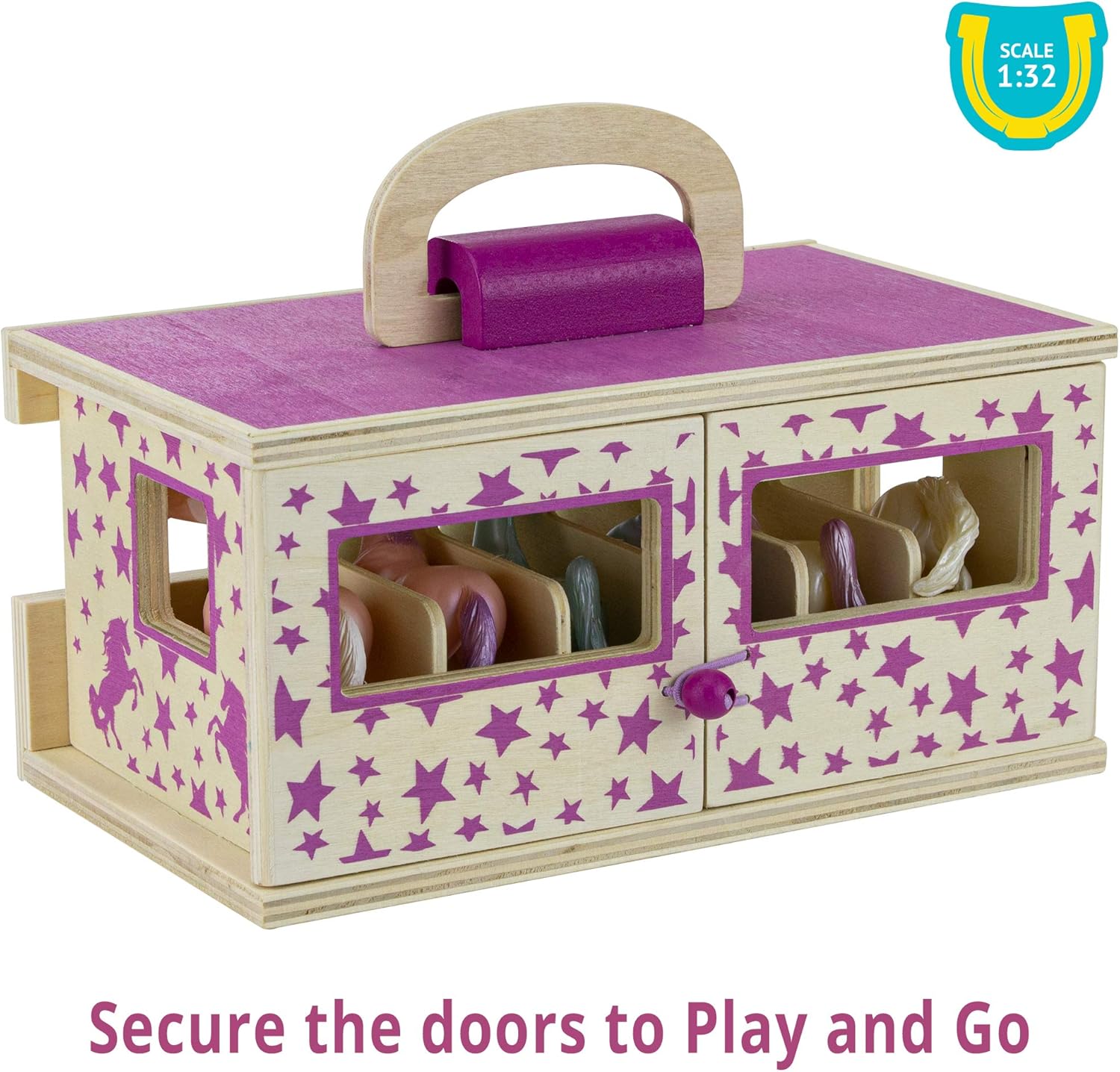 Breyer Unicorn Magic Wooden Stable Playset - 6 Stablemates Unicorns Included 4