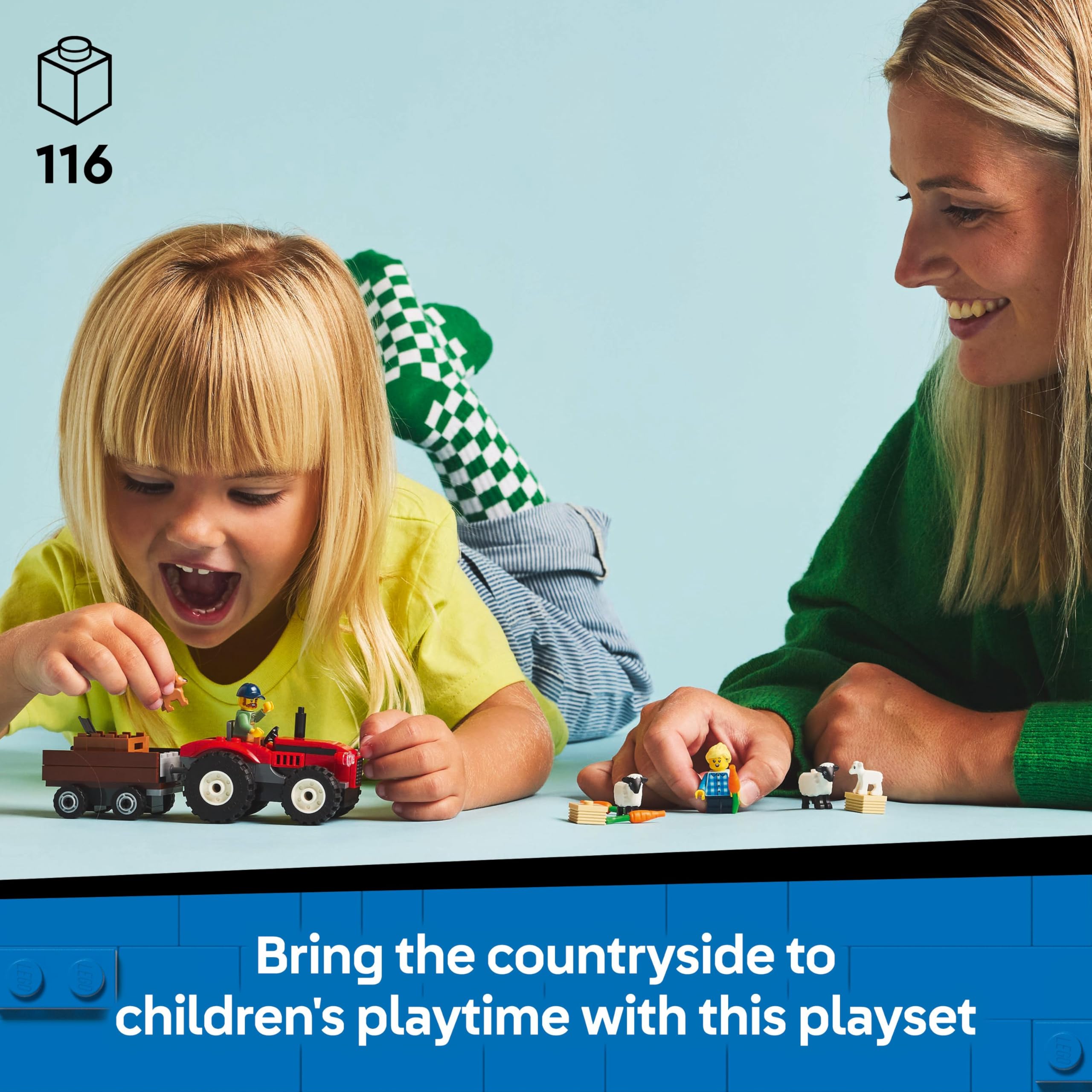 LEGO City Red Farm Tractor with Trailer & Sheep Toy Set - Building Playset for Ages 4+ 5