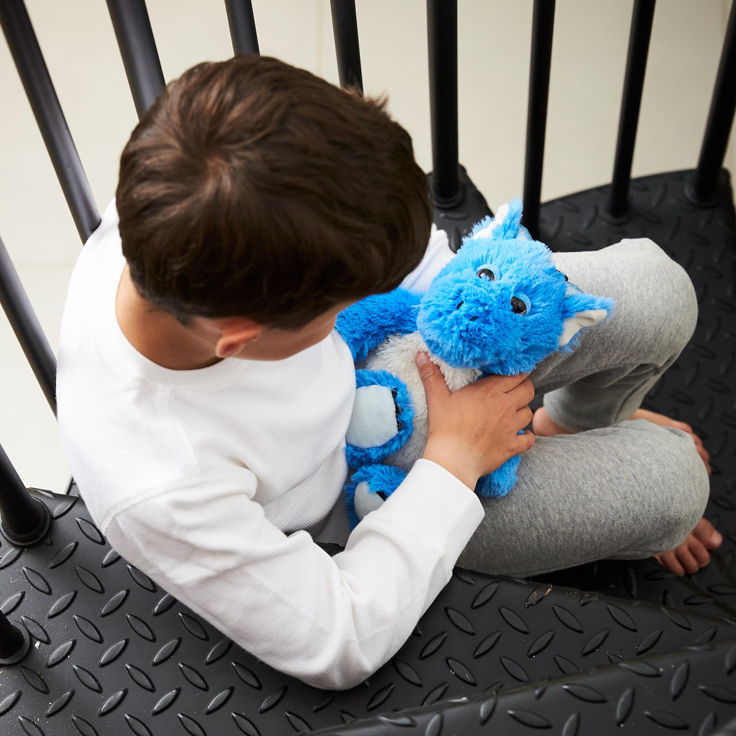 Warmies - Blue Dragon Weighted Teddy Junior Size Microwavable Heat Pad with French Lavender 20