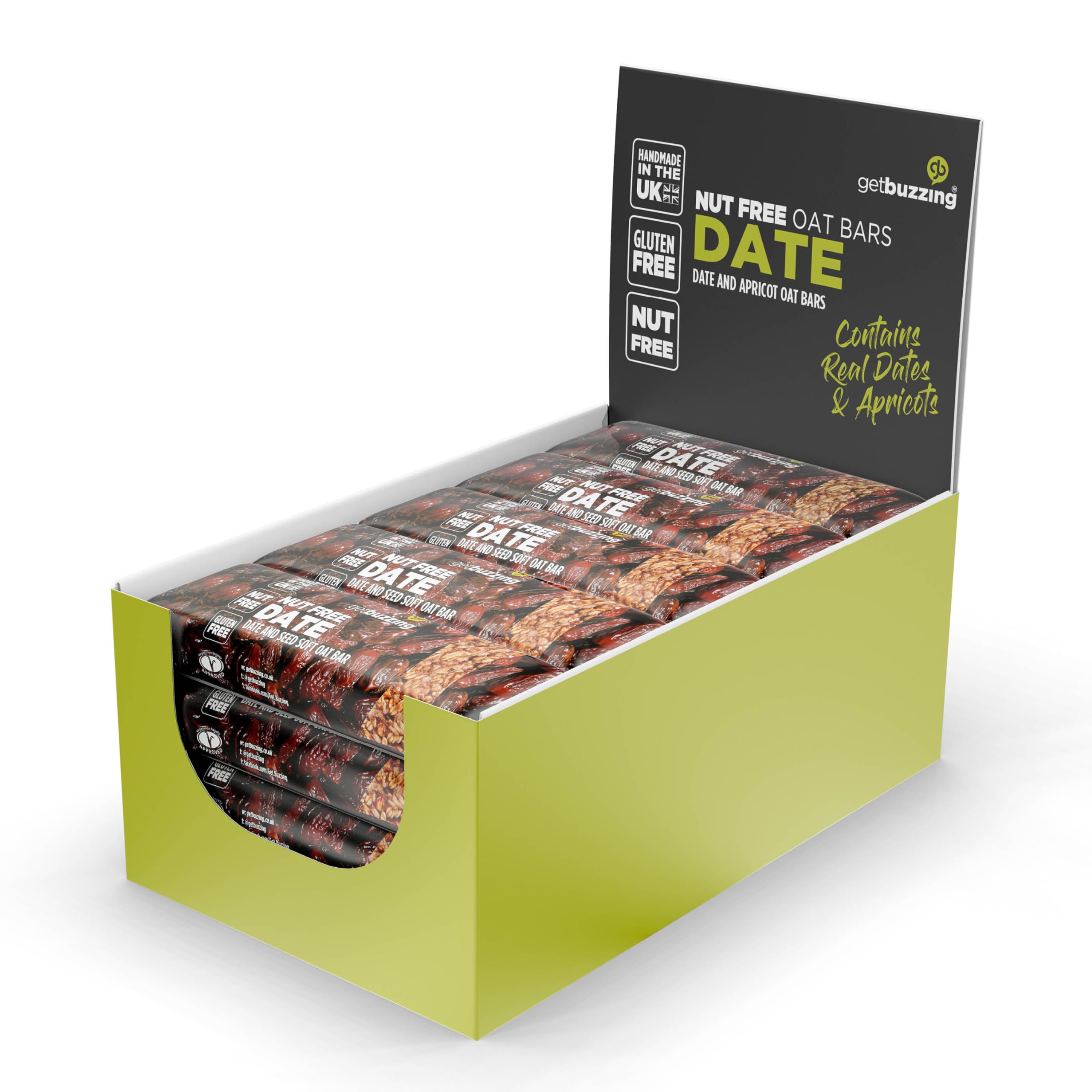 Getbuzzing Nut Free Oat Flapjack Healthy Snack & Energy Bars - Date & Seed, 20 Pack 4