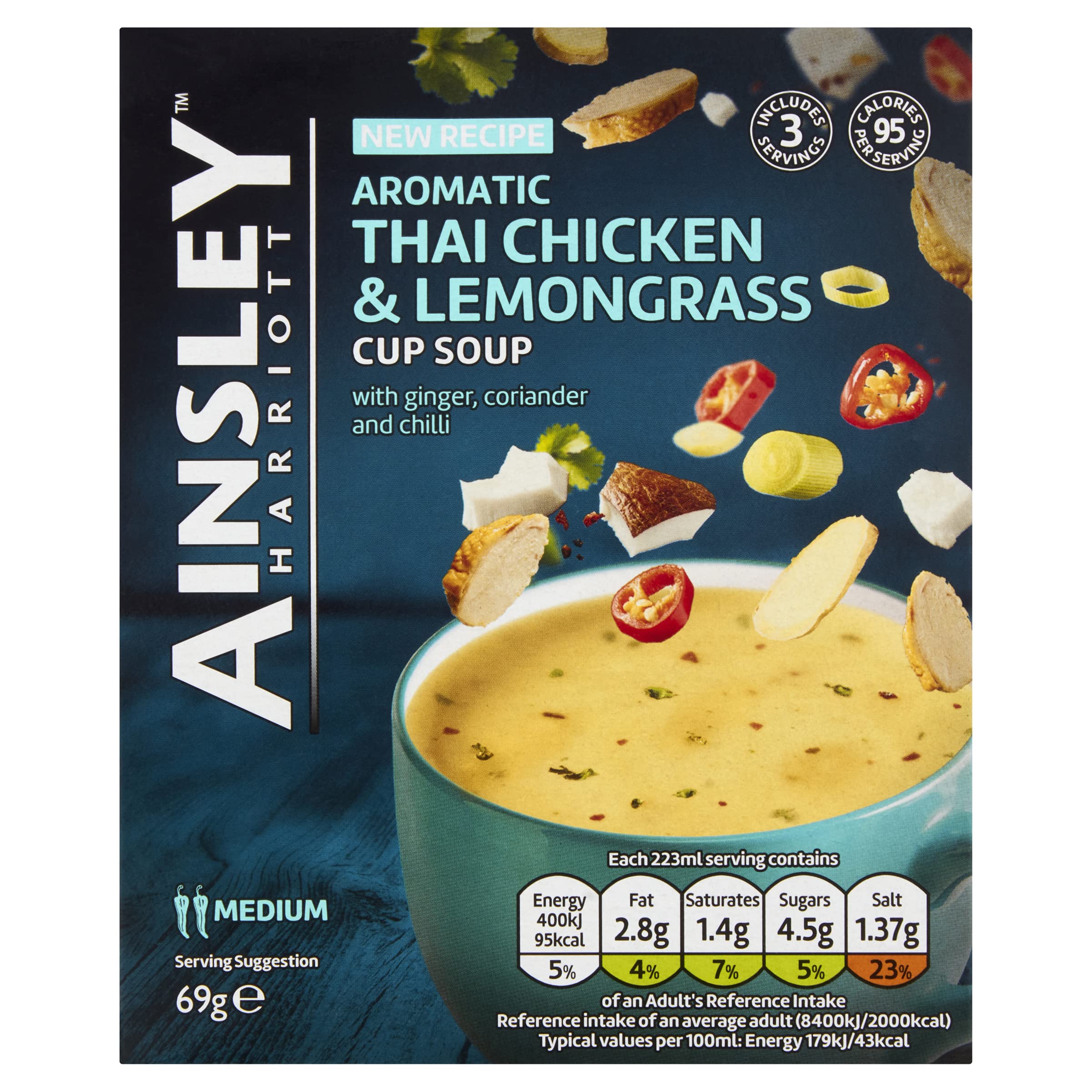 Ainsley Harriott Thai Chicken and Lemongrass Soup Mix 69g (Pack of 8) - 24 Sachets