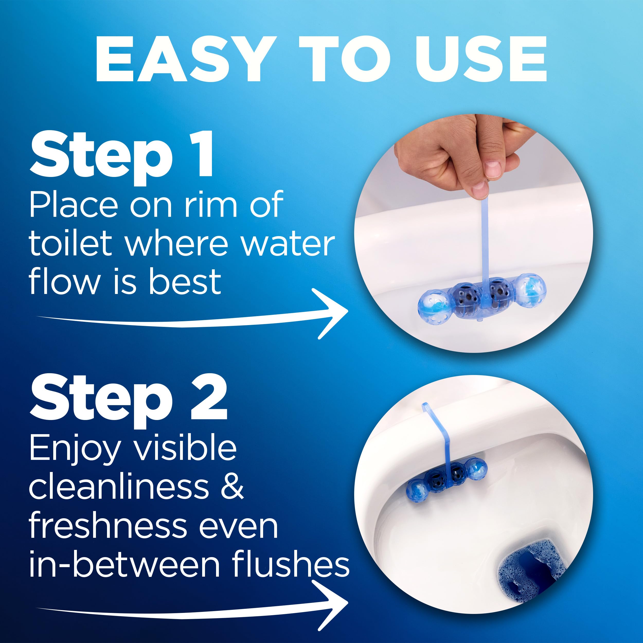 Bloo Self Active Duo Bleach Toilet Rim Block - Pack of 2 | 4-Function Formula 5
