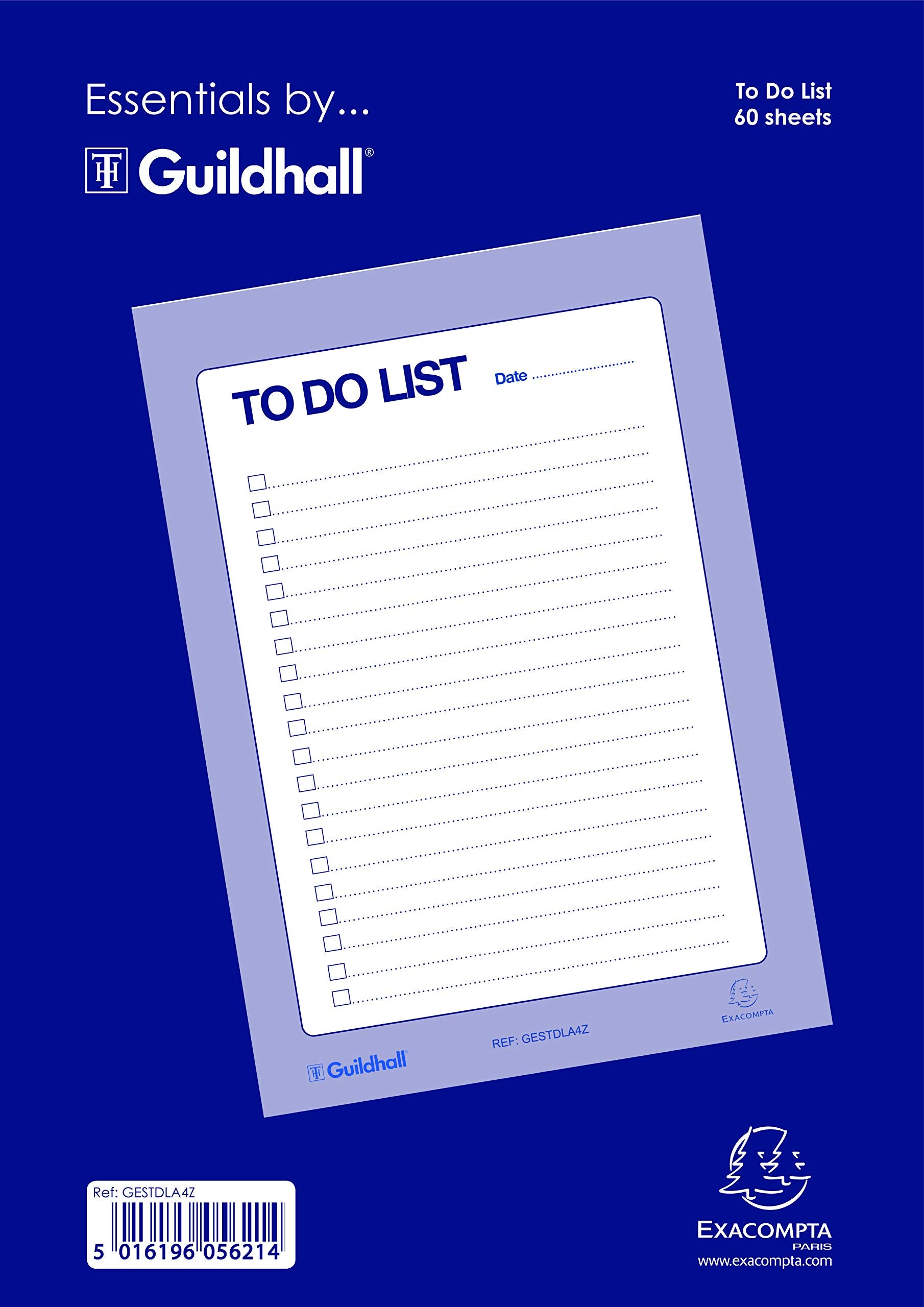 Exacompta Guildhall Essentials To Do List Pad - A4 Size, 60 Sheets, Blue/White 1