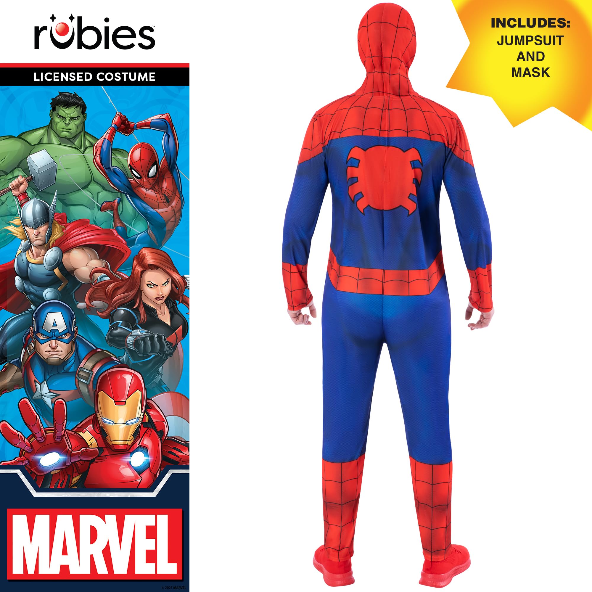 Rubies Spider-Man Classic Adult Costume - Jumpsuit & Mask, Size Small