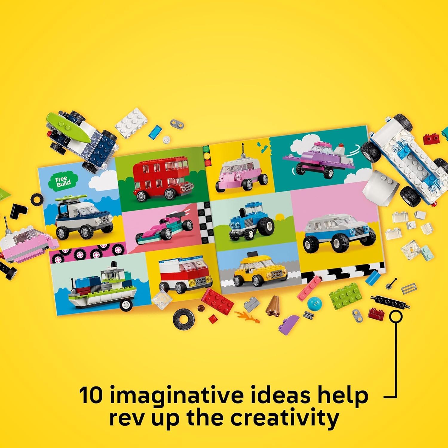 LEGO Classic Creative Vehicles - Build 8 Model Cars Including Police Car & Ice-Cream Van for Ages 5+ 4