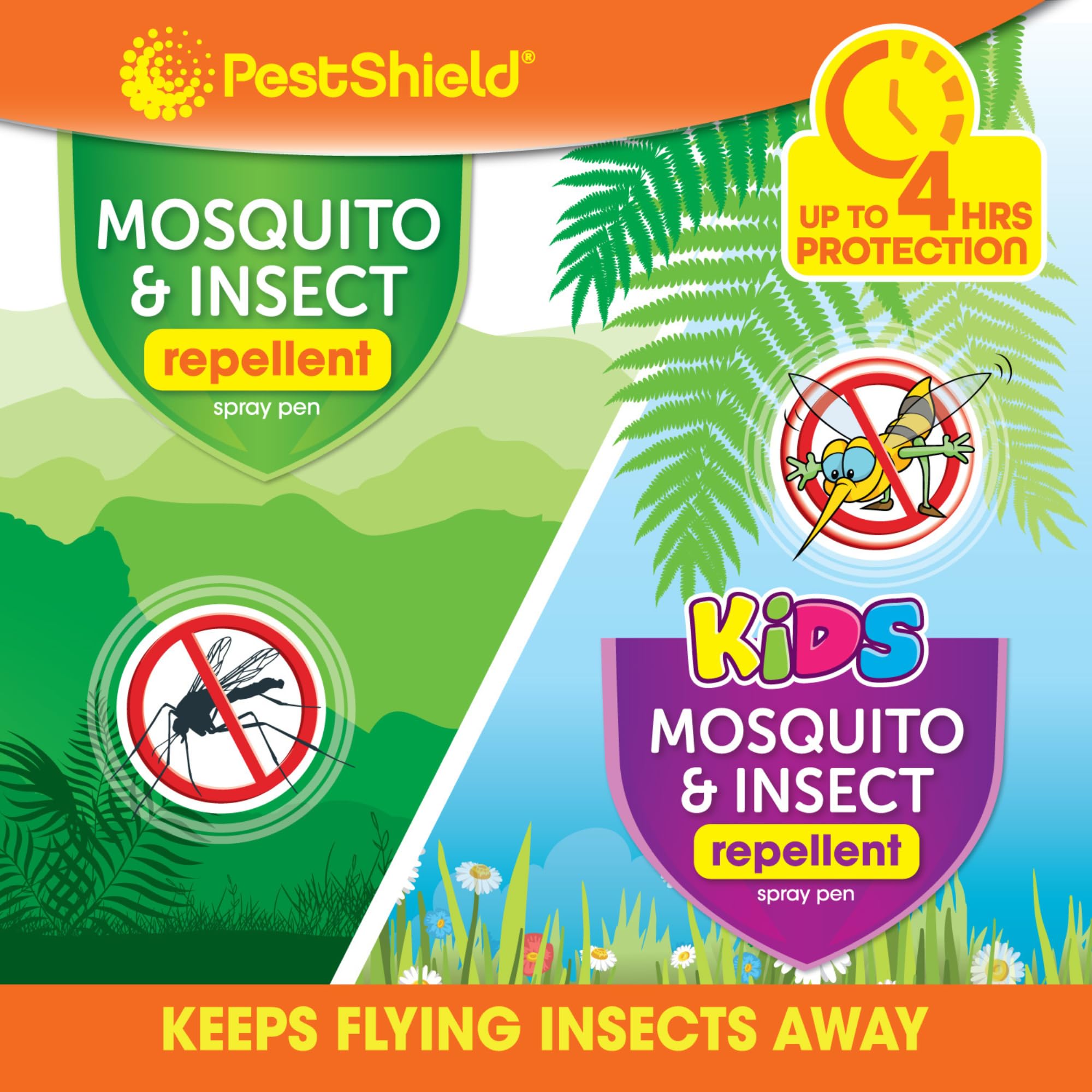 Pestshield Mosquito & Insect Repellent Spray Pens - Duo Pack (2 x 10ml) | Up to 4 Hours Cover