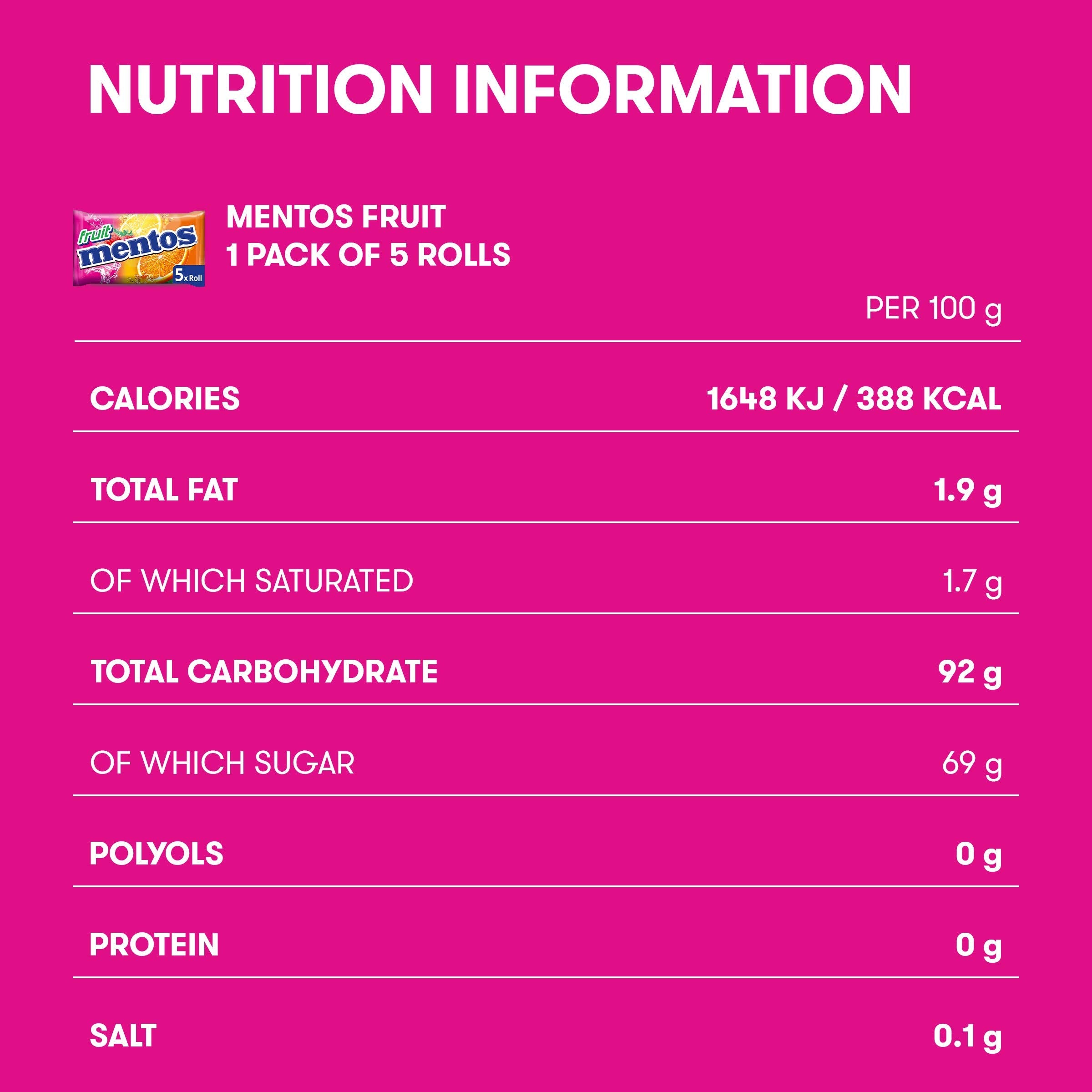 Mentos Fruit Flavoured Soft Chews, Natural Colours, 5-Pack Party Sweets 8