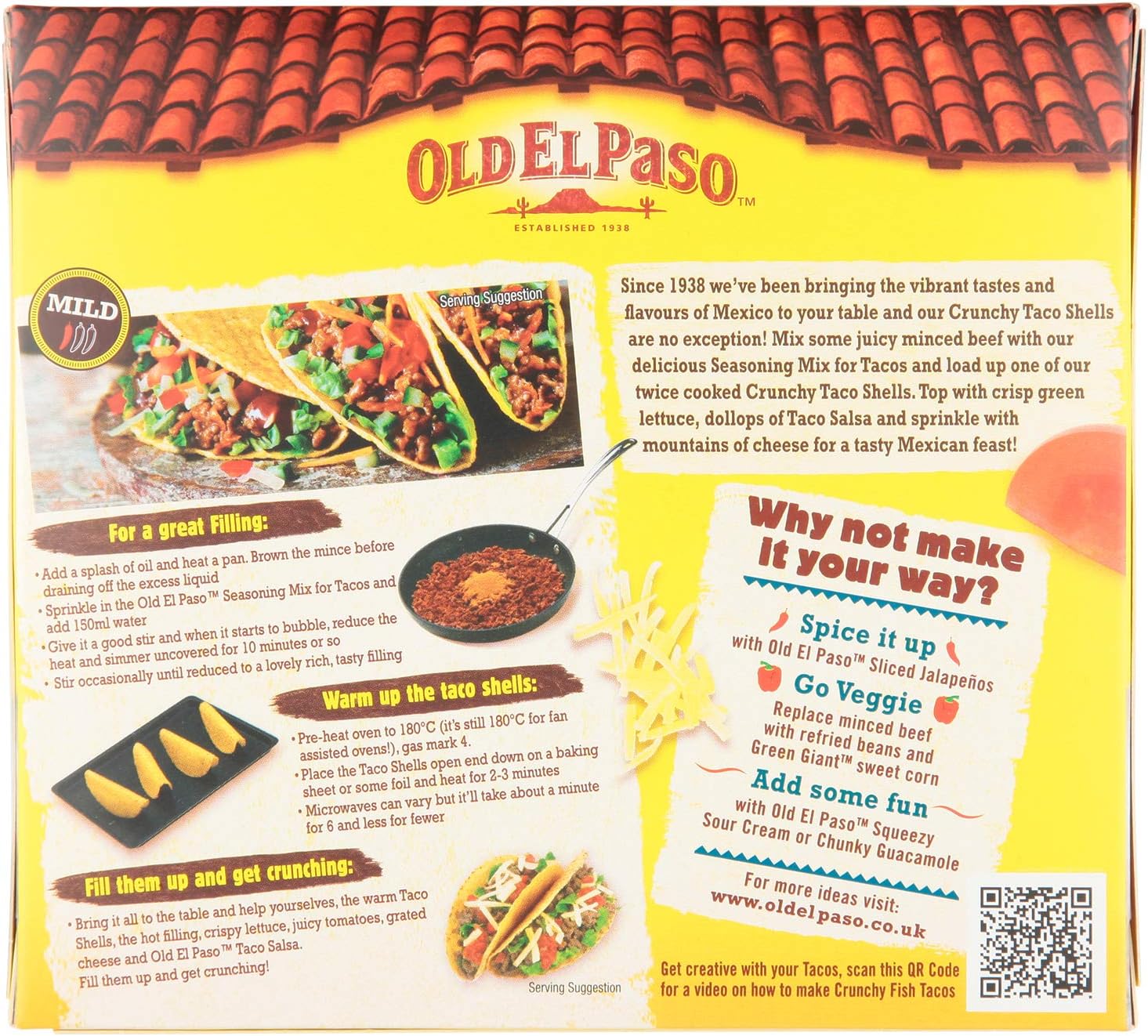 Old El Paso Original Hard and Crunchy Taco Shells 156 g (Pack of 8) 7