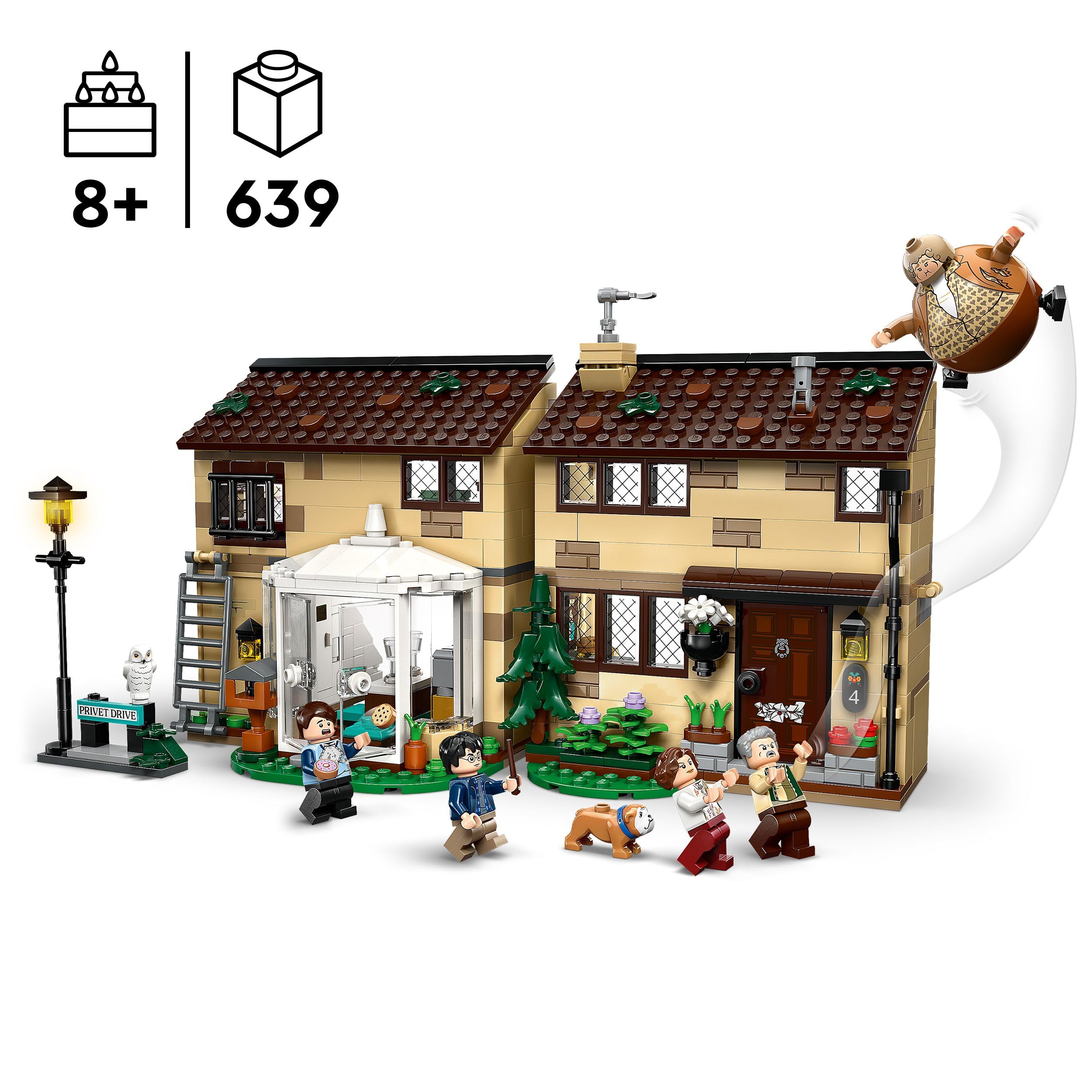 LEGO Harry Potter Privet Drive: Aunt Marge's Visit - 639-Piece Buildable House Playset for Ages 8+