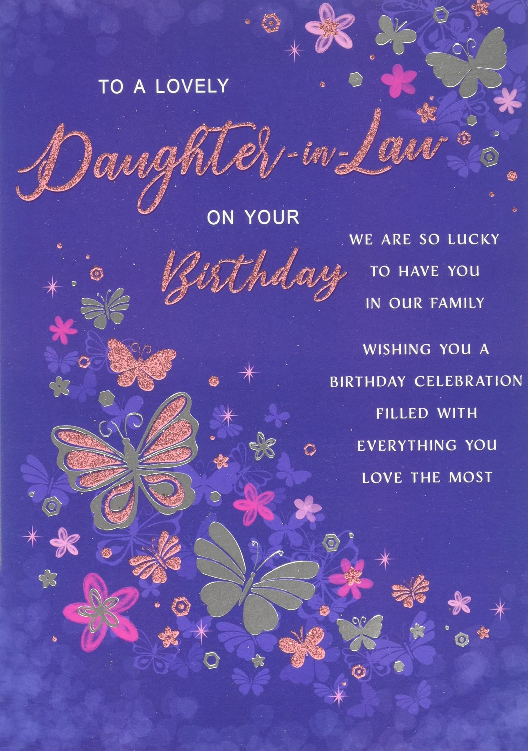 Piccadilly Greetings Birthday Card for Daughter In Law | 9 x 6 Inches | Purple