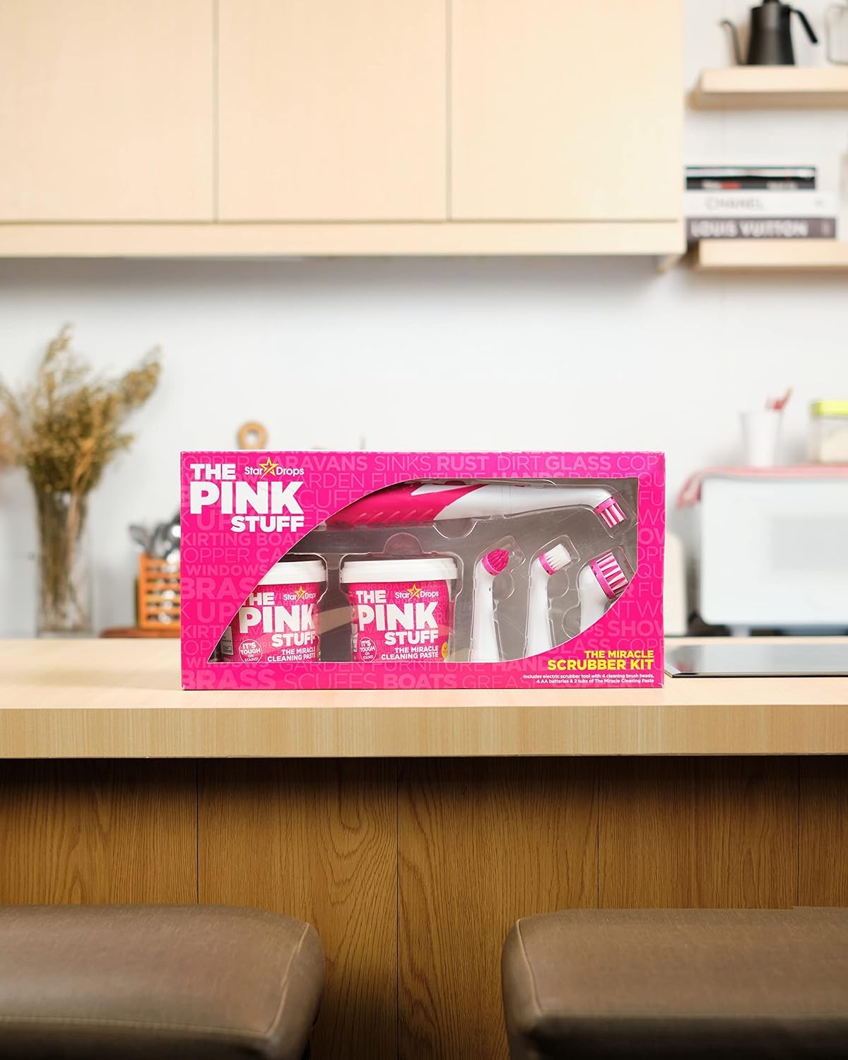 Stardrops - The Pink Stuff Miracle Scrubber Kit with Electric Tool & 4 Brush Heads 5