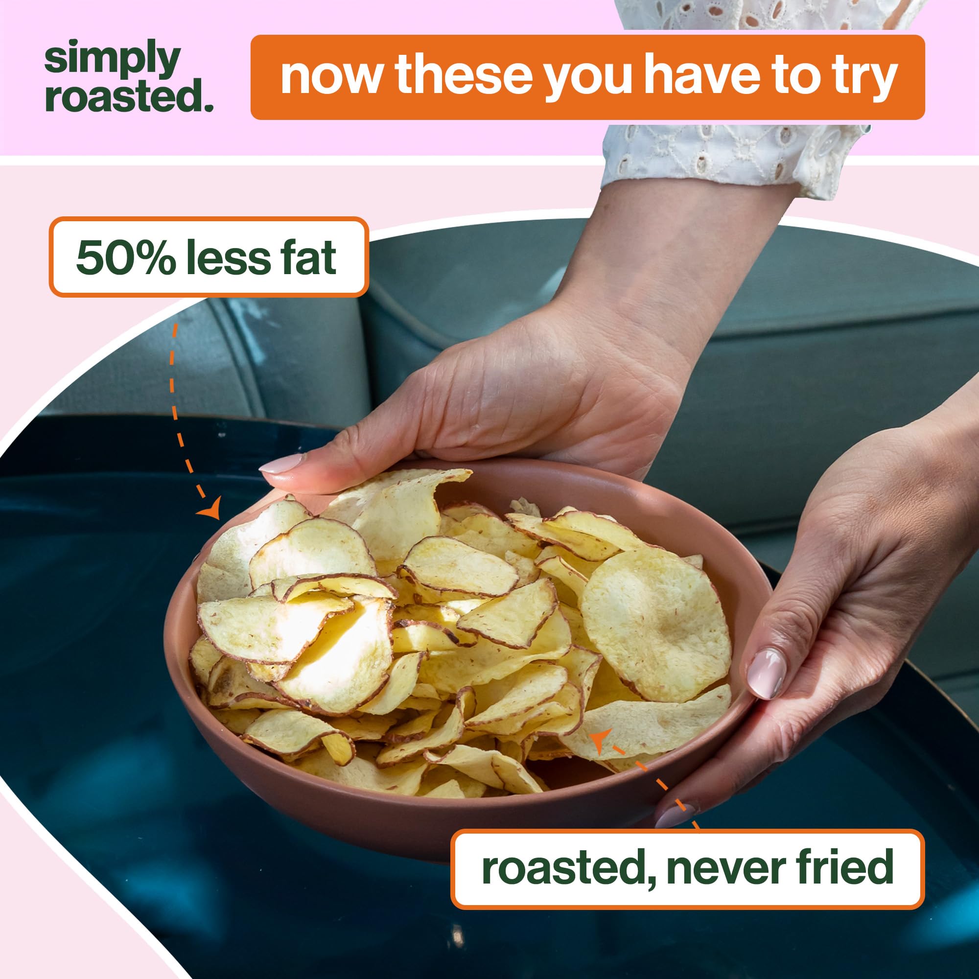 Simply Roasted Sour Cream Crisps - Multipack 12 x 21.5g Bags | Roasted Not Fried 3