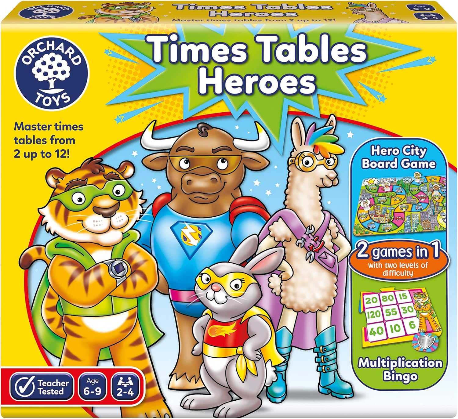 Orchard Toys Times Tables Heroes Maths Game for Children to Learn and Practise T 1