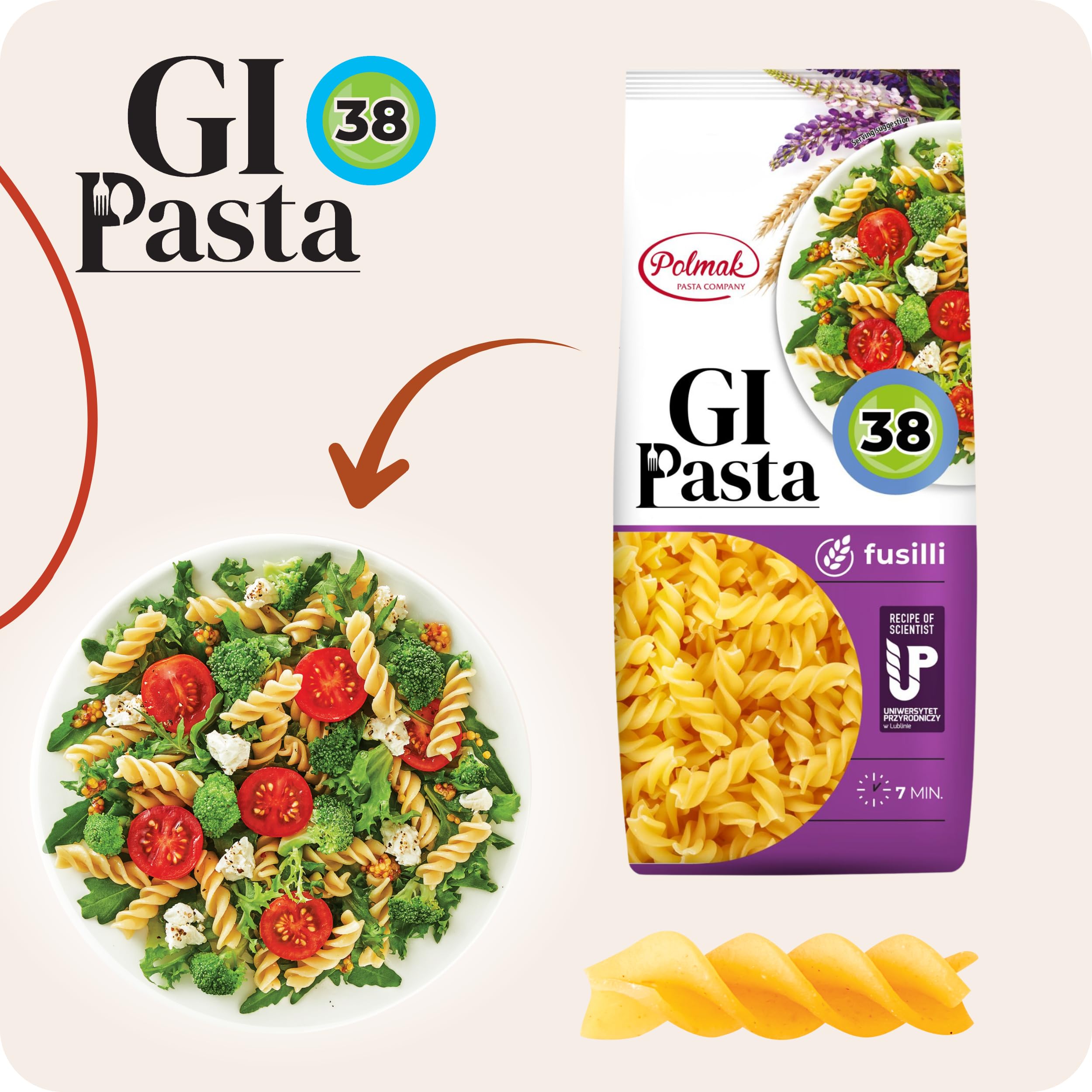 GI Pasta Fusilli - High Protein, High Fibre, Low Glycaemic Index Pasta 6
