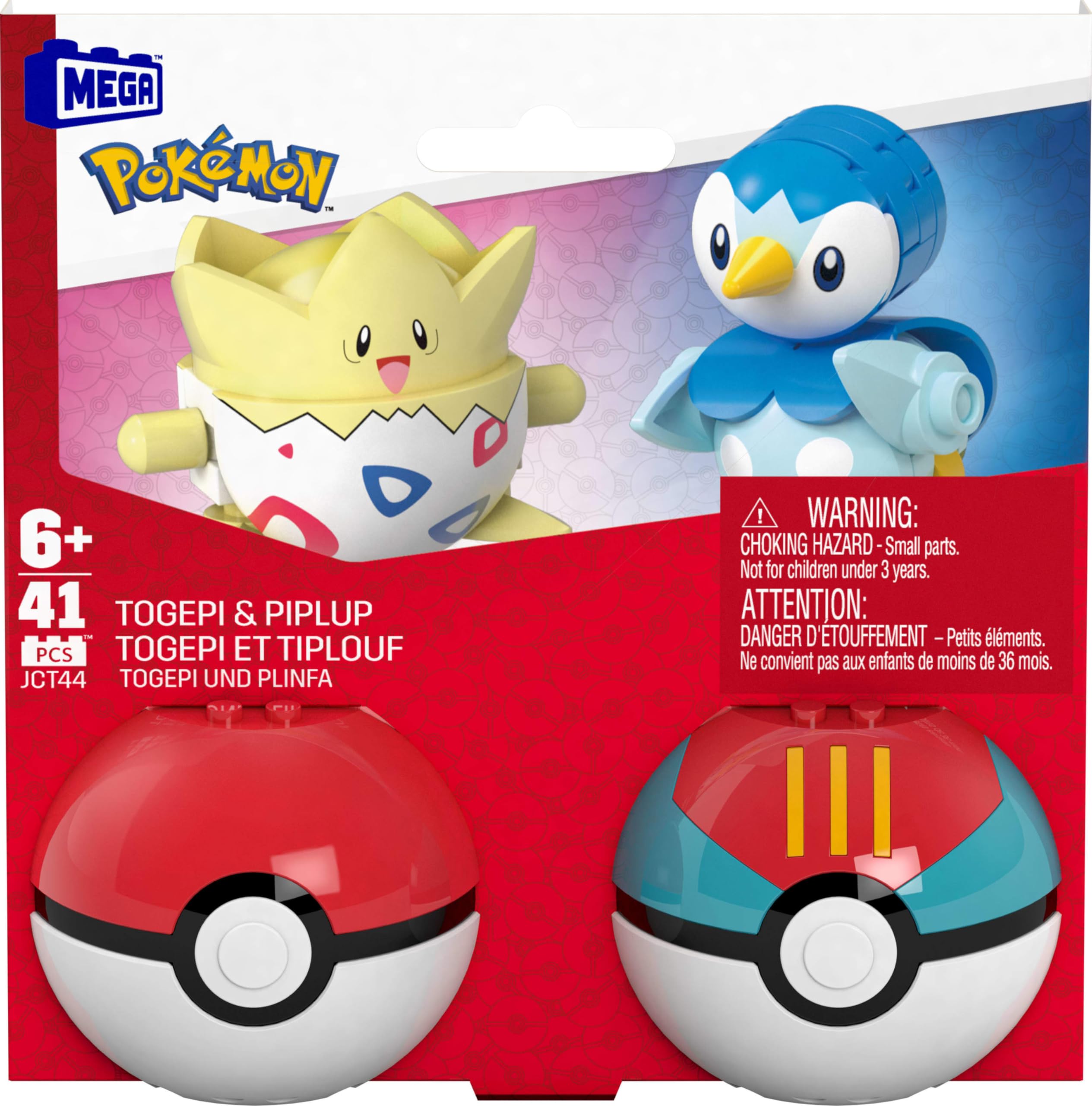 MEGA Pokémon Action Figure Building Set - Togepi and Piplup Poké Ball Playset for Ages 6+ 5