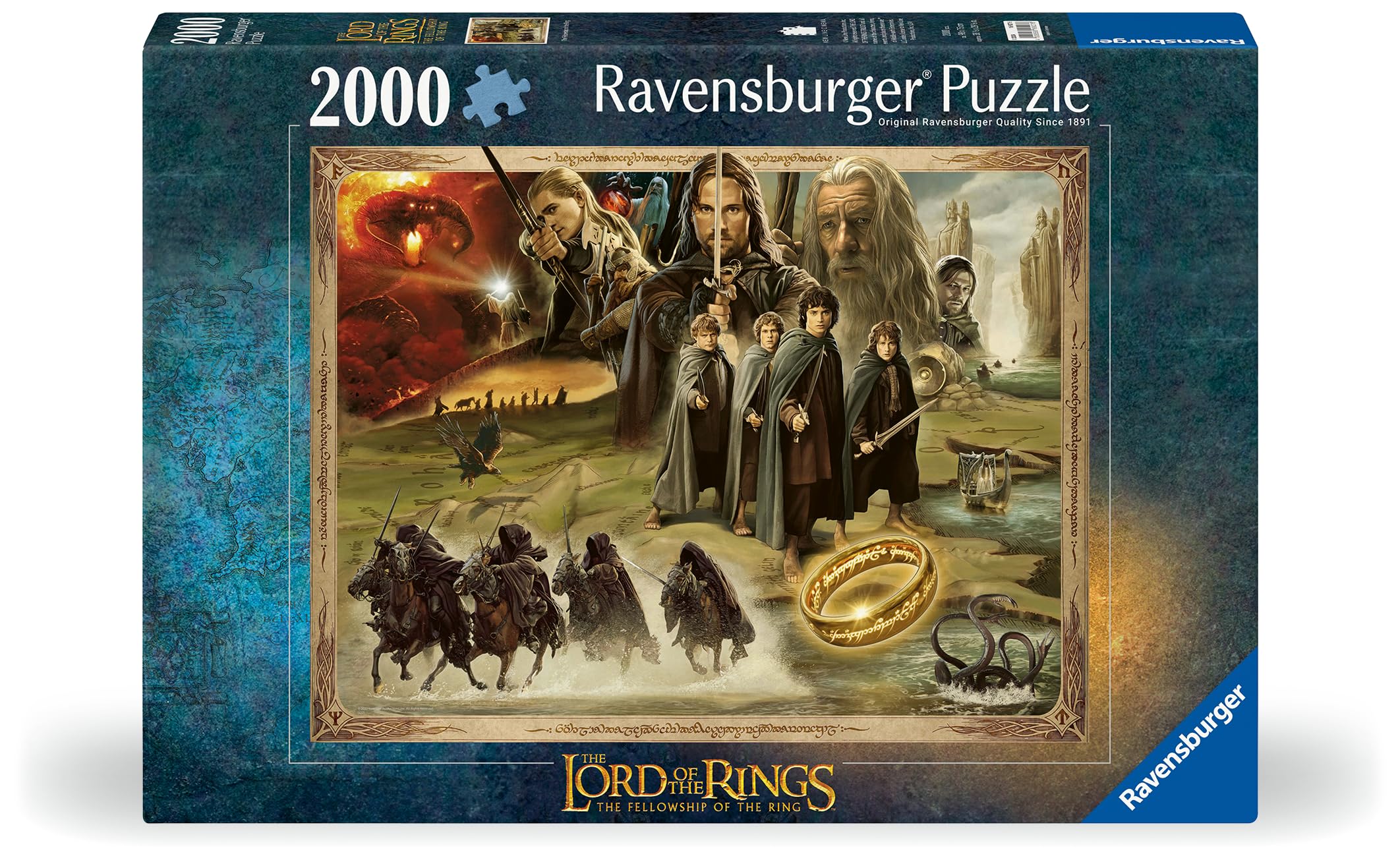 Ravensburger Lord of the Rings The Fellowship of the Ring - 2000 Piece Jigsaw Puzzle | 98 x 75cm 2