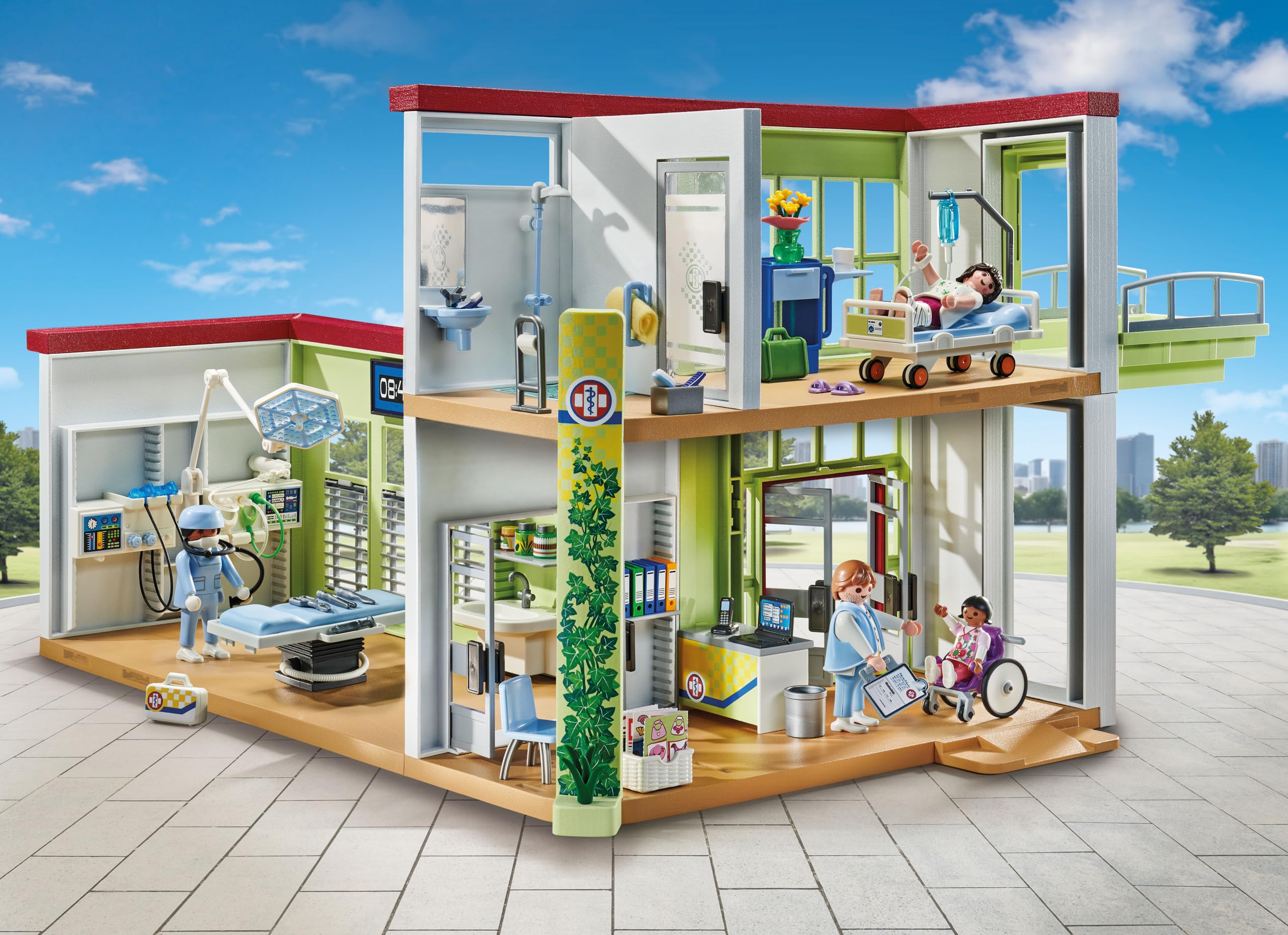 Playmobil 71615 Modern Hospital Playset - Action Heroes with 4 Figures & Medical Equipment - Ages 4+