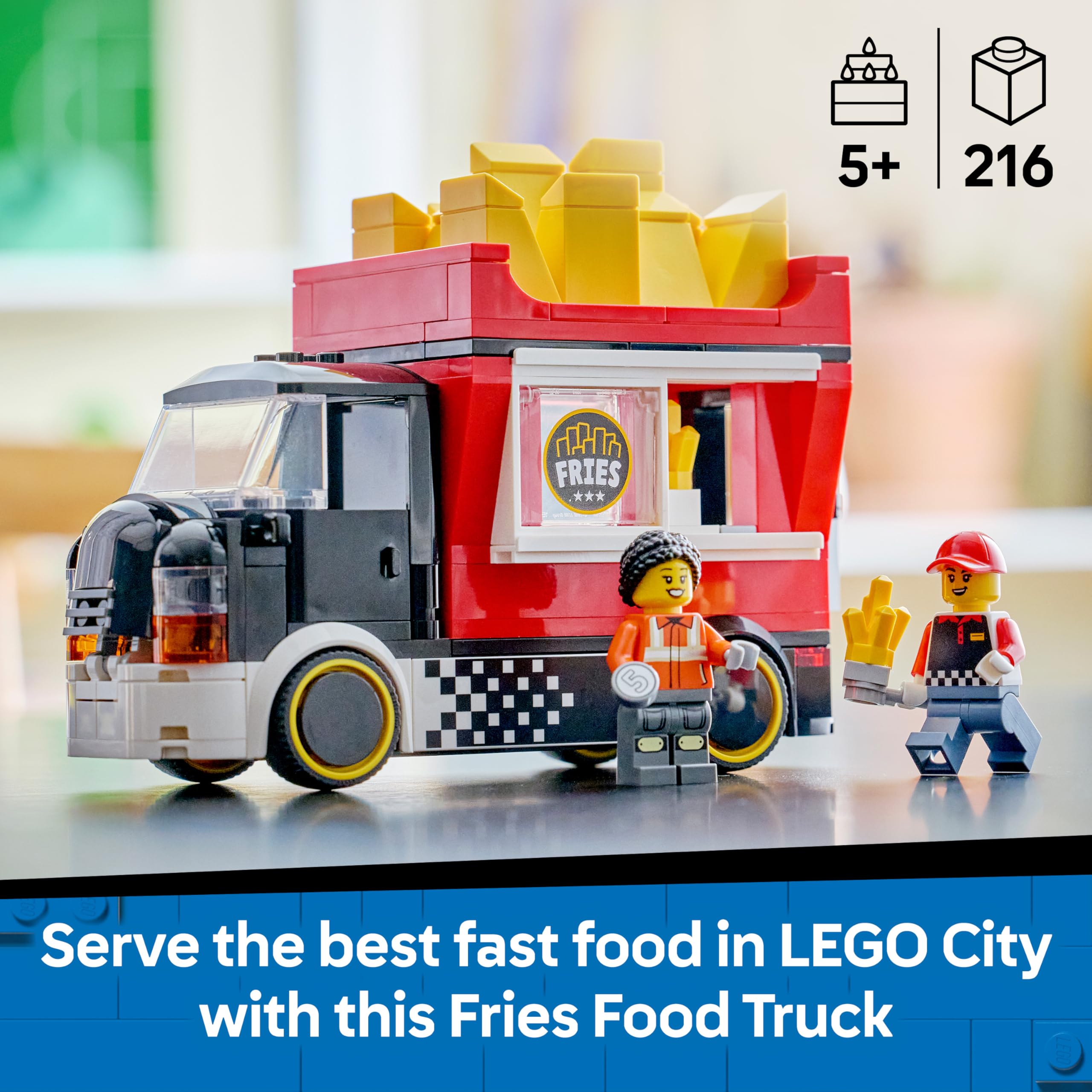 LEGO City Fries Food Truck Toy Set 60488 | Ages 5+ | Includes 2 Minifigures