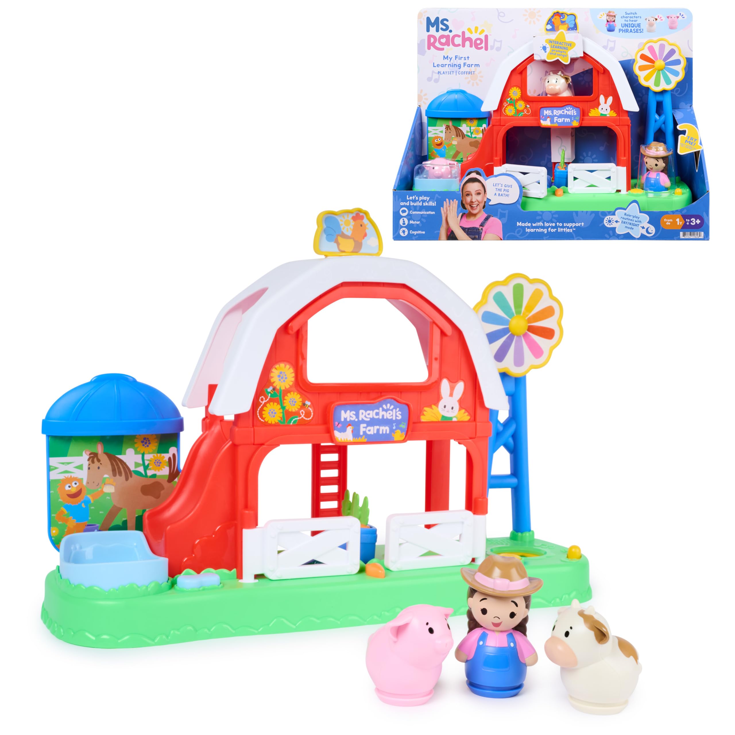 Ms. Rachel My First Learning Farm Playset - Interactive Learning for Toddlers 1-3 | Multicolor Plastic 1