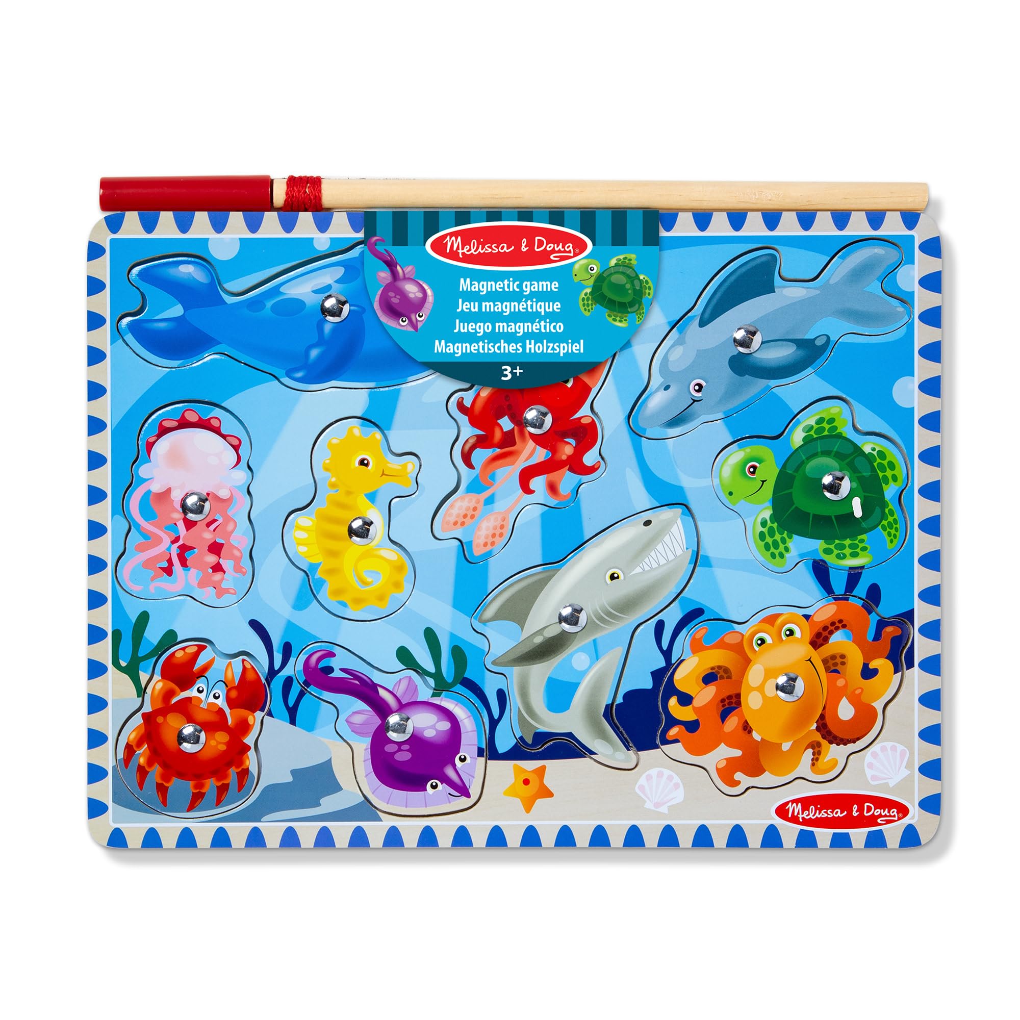 Melissa & Doug Magnetic Wooden Fishing Game - Underwater Puzzle Playset for Kids 3-8 11