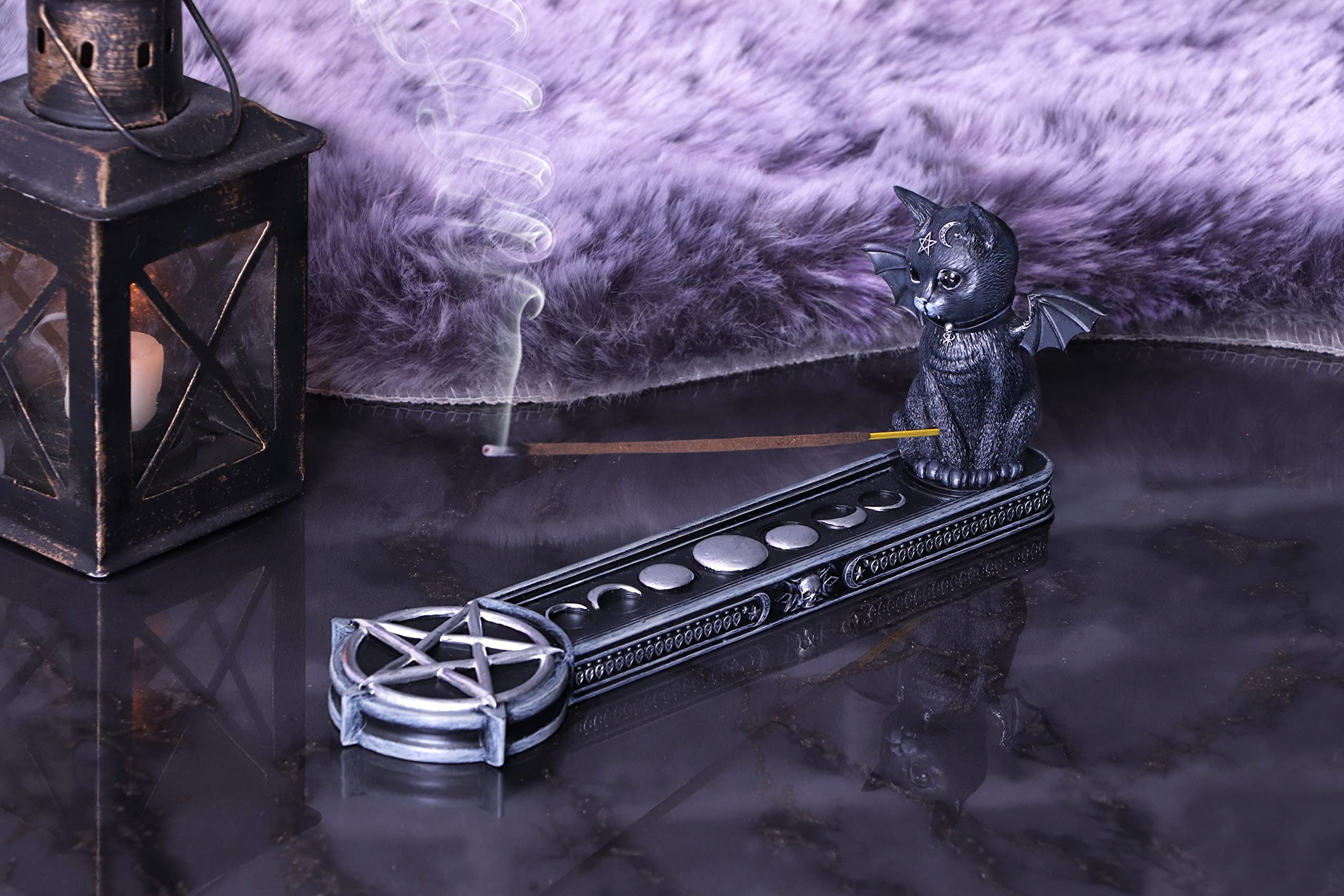 Nemesis Now Cult Cuties Malpuss Gothic Incense Holder in Black Resin 7