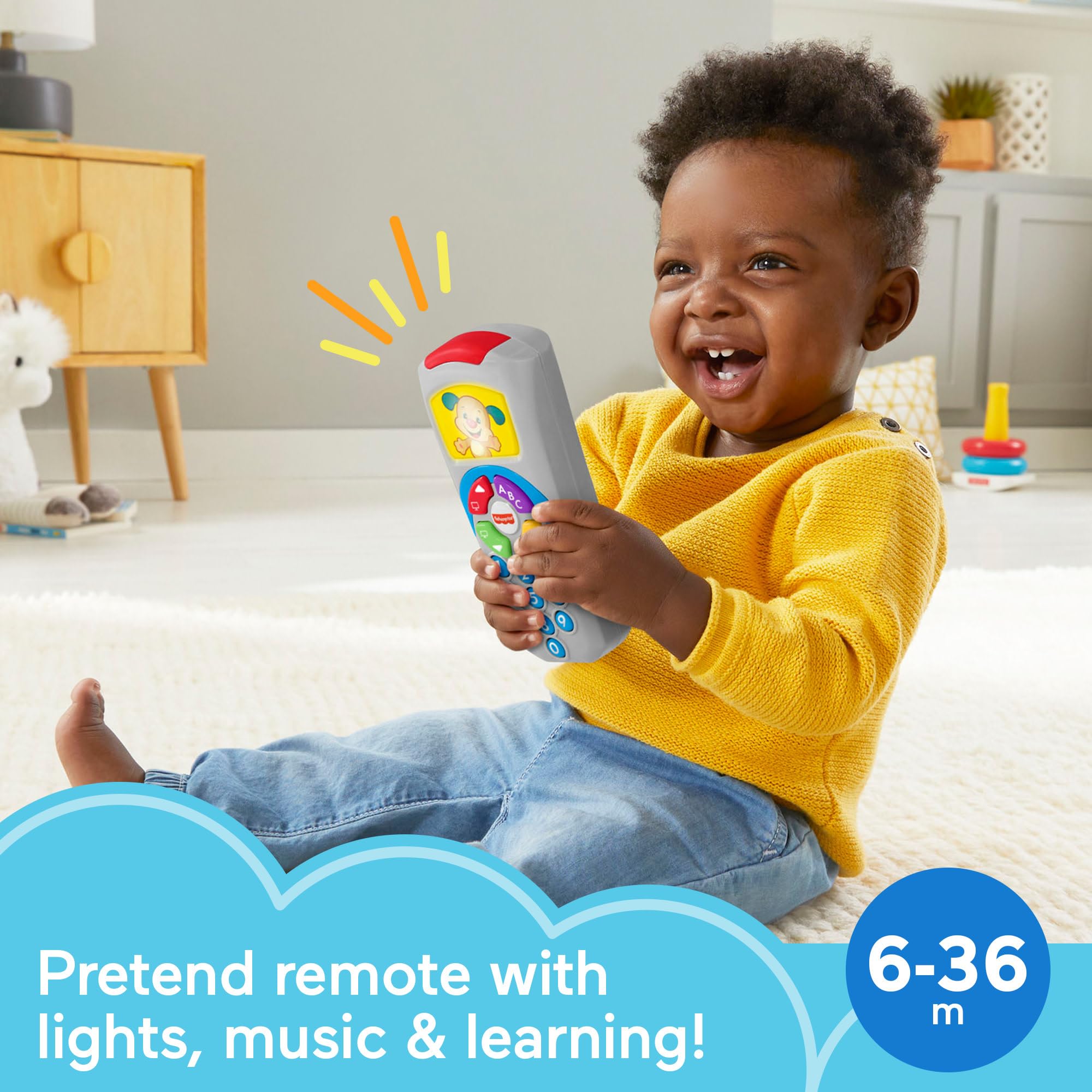 Fisher-Price Laugh & Learn Puppy's Remote - Educational Electronic Toy with Music & Lights, 6m+ 9