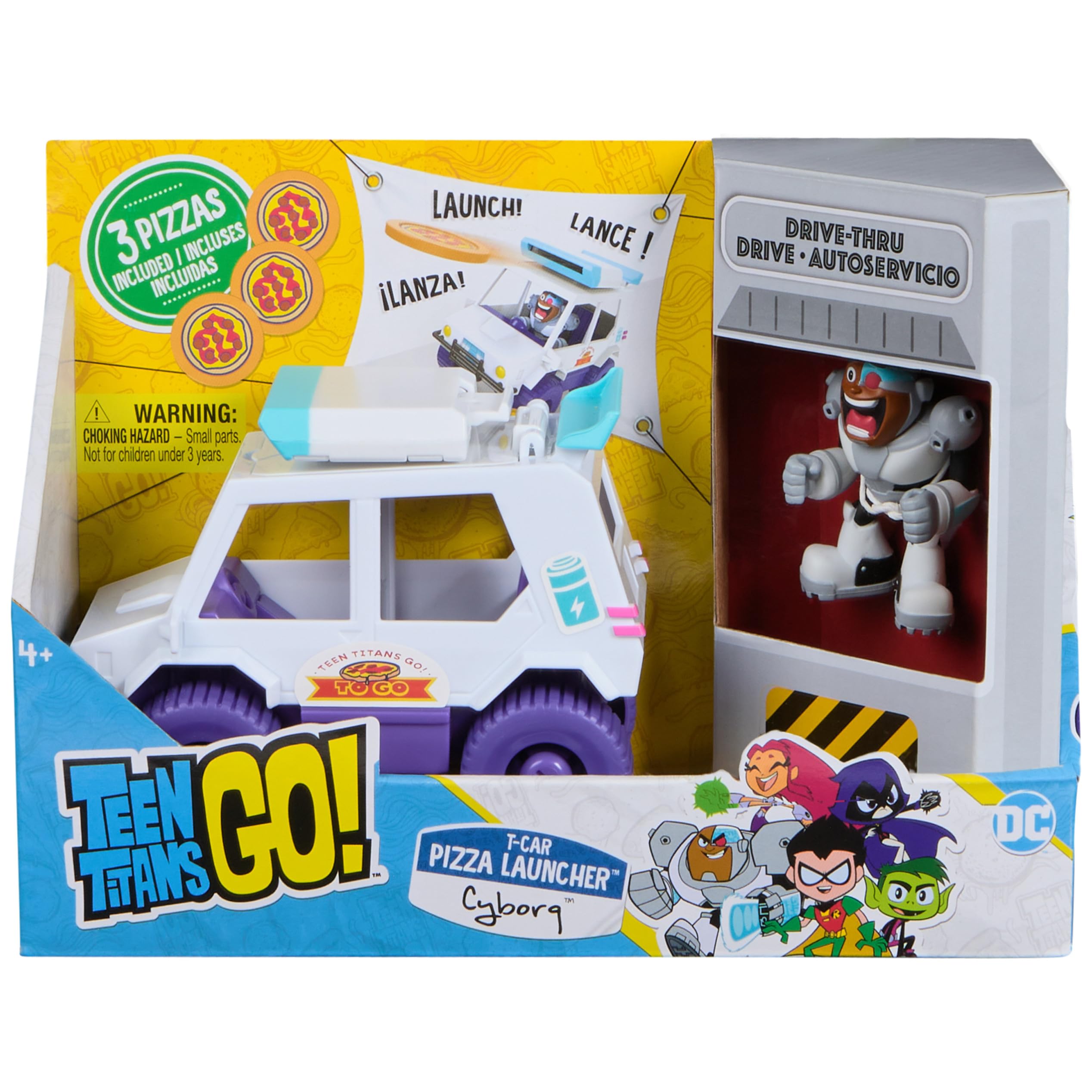 DC Comics Teen Titans Go! T-Car Pizza Launcher Playset - Ages 4+ 2