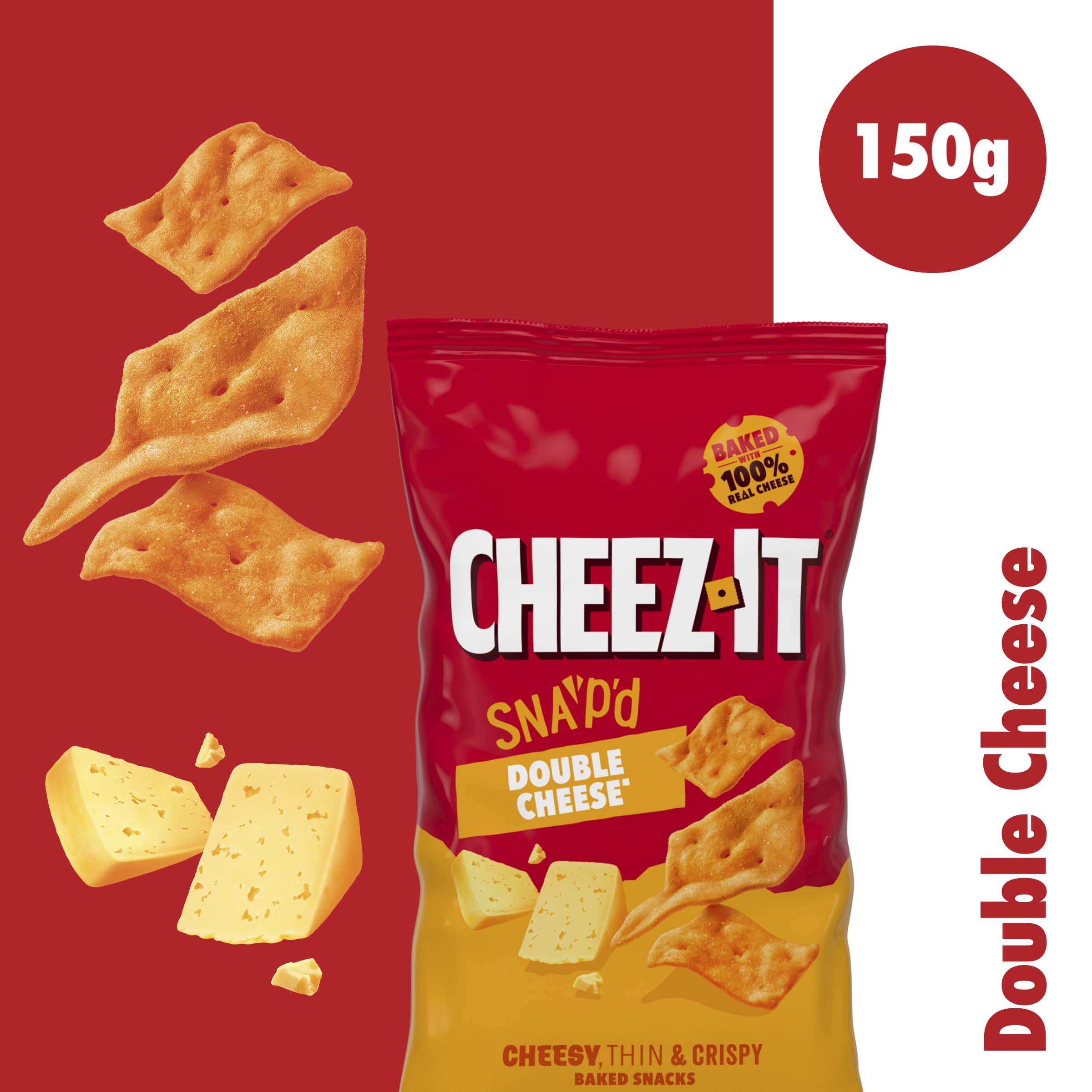 Cheez-It Snap'd Double Cheese Baked Snacks, 150g