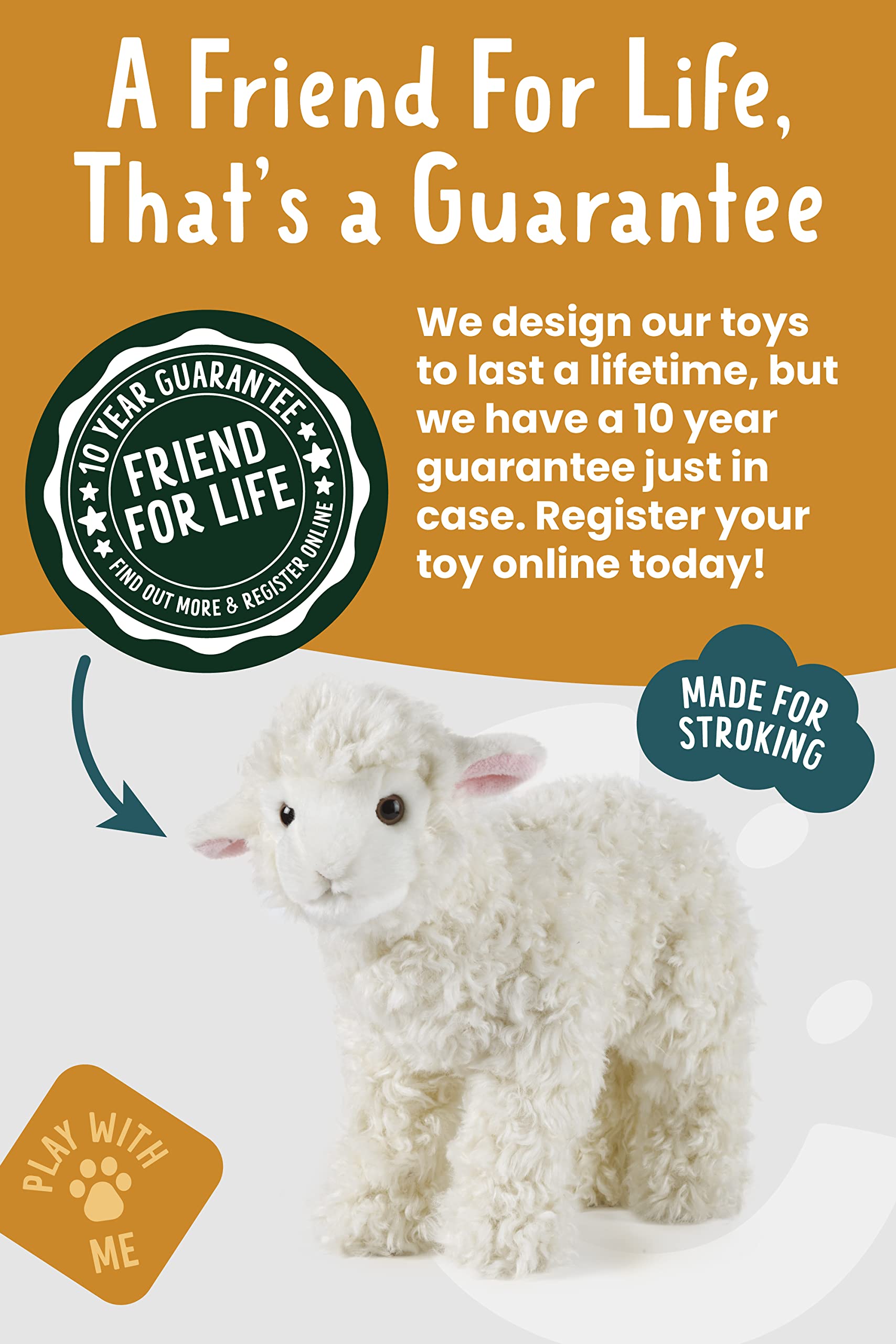 Living Nature Large Lamb - Realistic Soft Cuddly Plush Toy for All Ages 6